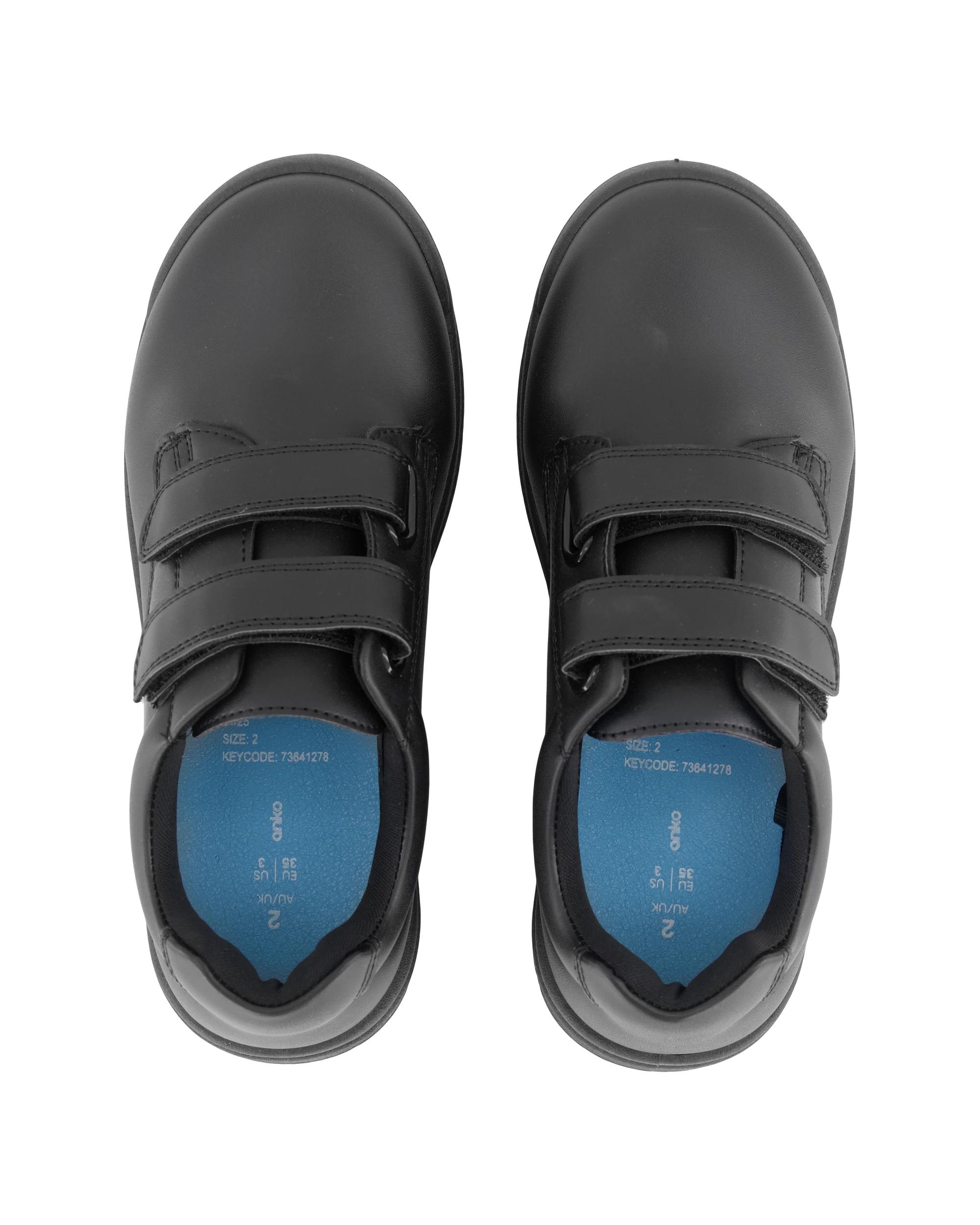 2 Senior Dean Double Strap School Shoes Black, 2 of 5