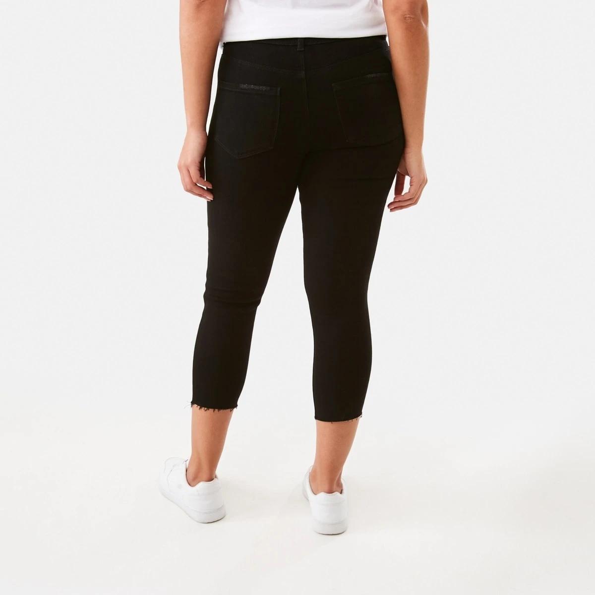 3 3/4 Distressed Skinny Jeans Black Wash, 3 of 5