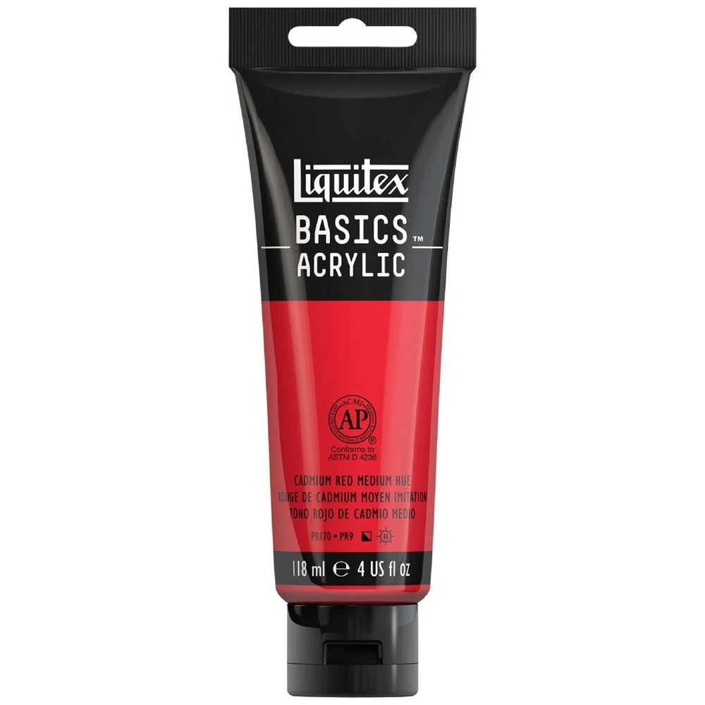1 Liquitex Basics 118mL Paint Cadmium Red Medium Hue, 1 of 5