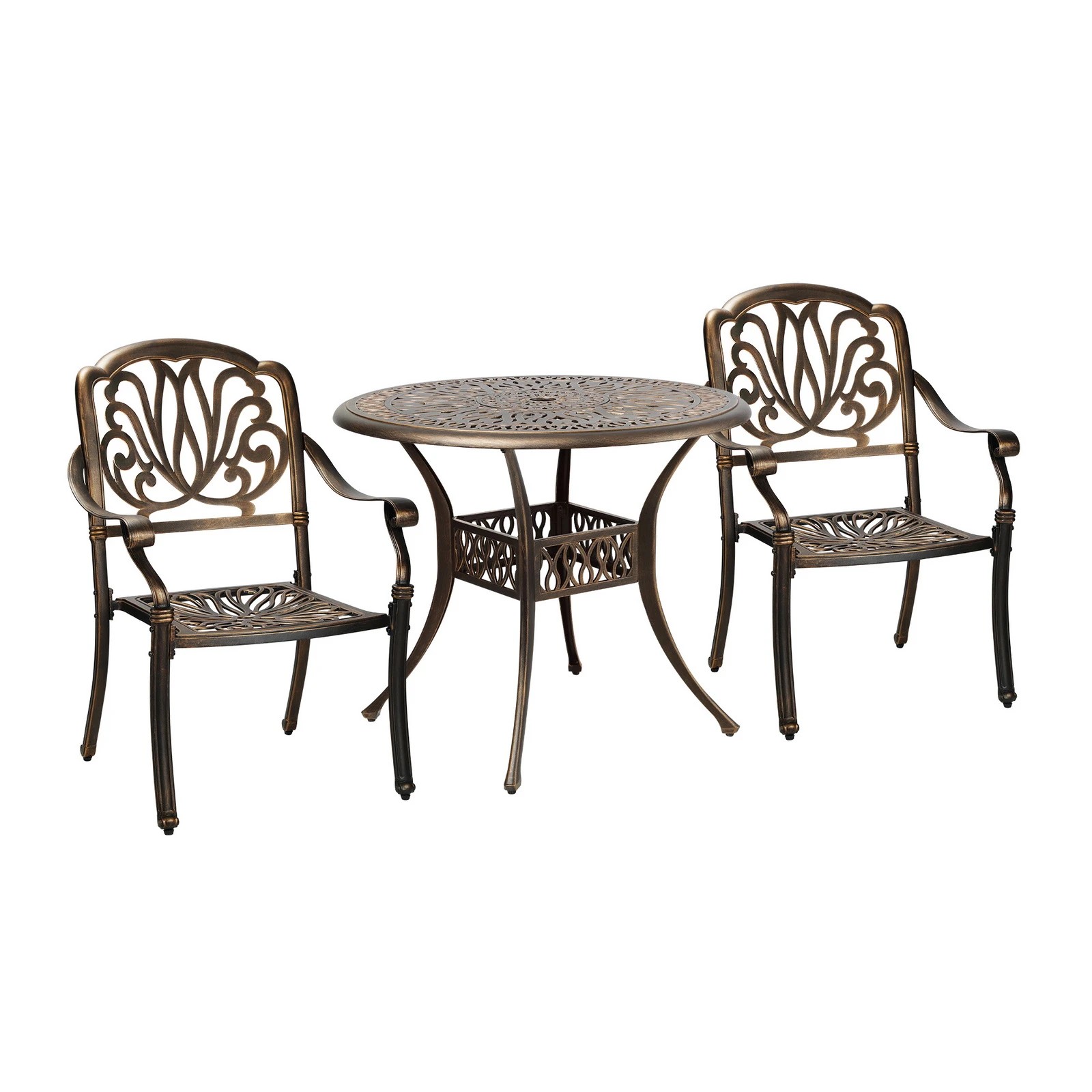 8 Livsip Outdoor Dining Chairs 3 Piece Bistro Set Cast Aluminium Patio Furniture
 - Bronze, 8 of 10