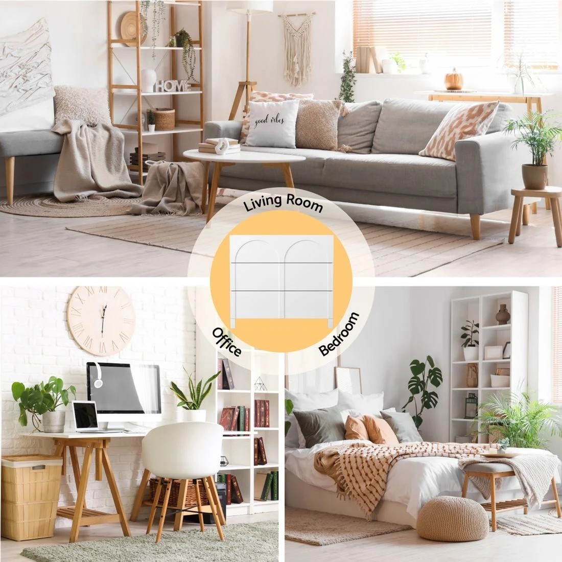 8 Artiss 3 Chest of Drawers Lowboy Dresser Cabinet - White, 8 of 8