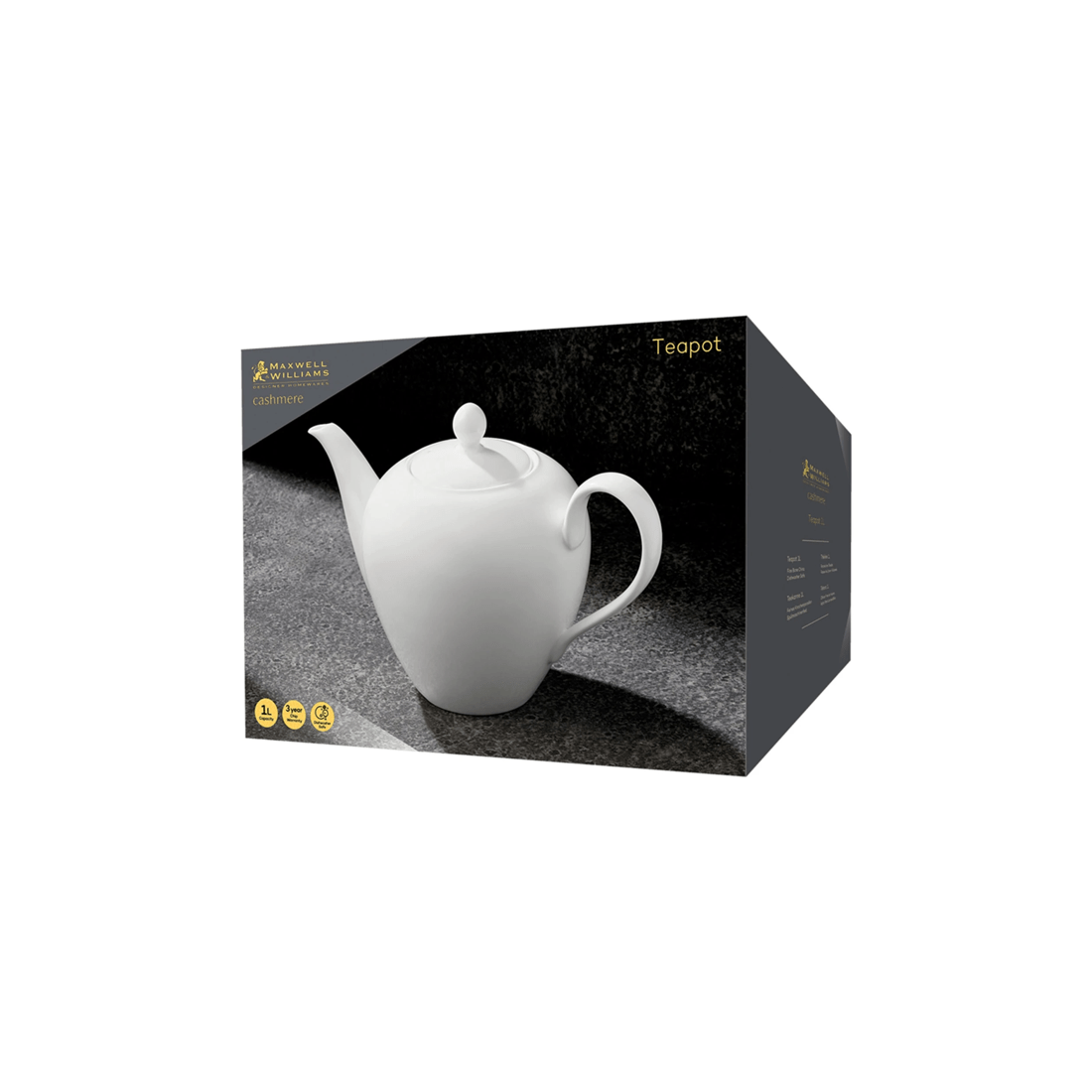 3 Maxwell & Williams Elegant Cashmere Tall Fine Bone China Teapot 1l Serveware
 - Multi, 3 of 3