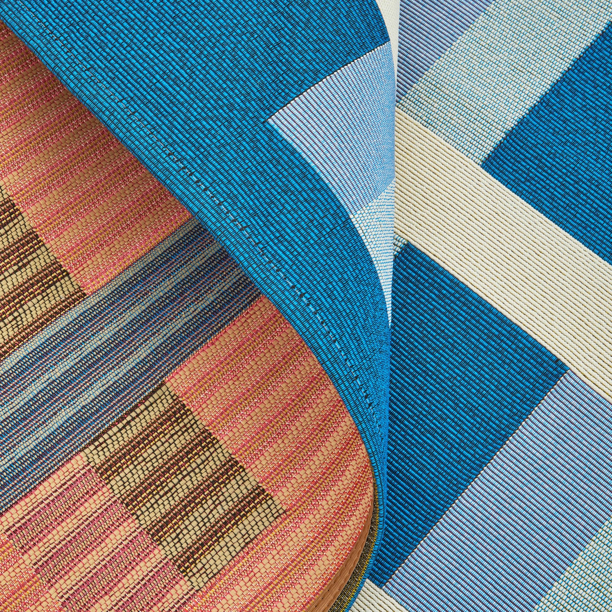 7 Common Ground Rugs Horizon Lattice 285x200cm - Large Pet Friendly Outdoor Floor Rug - Blue, 7 of 9