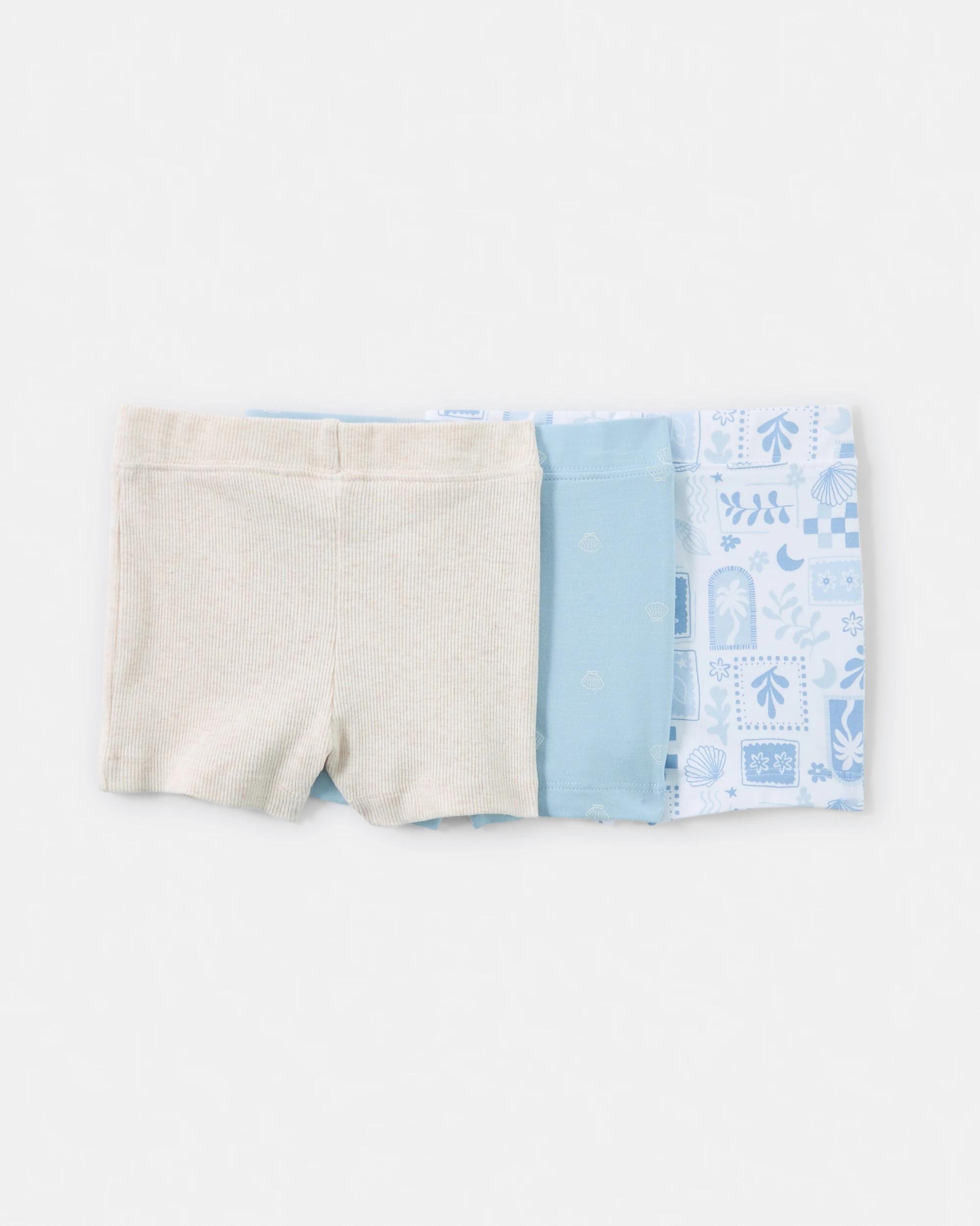 2 3 Pack Print Bike Shorts Blu Cstl, 2 of 8