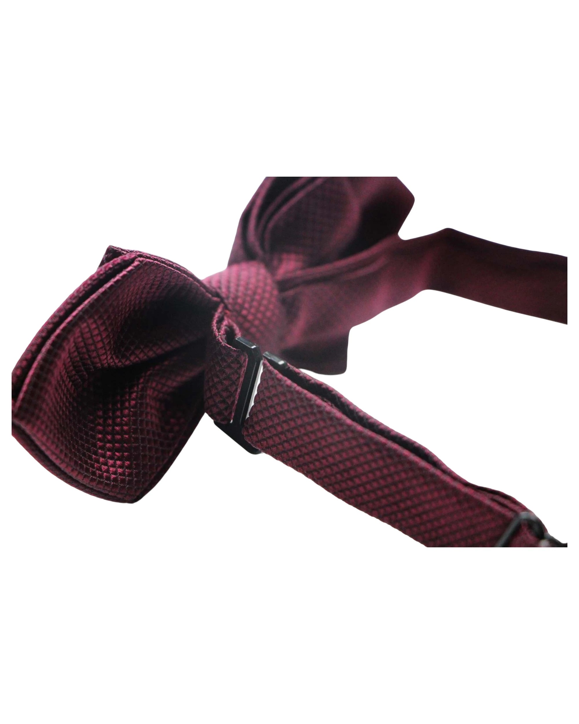 2 Zasel Mens Plum Diamond Shaped Checkered Bow Tie, 2 of 3