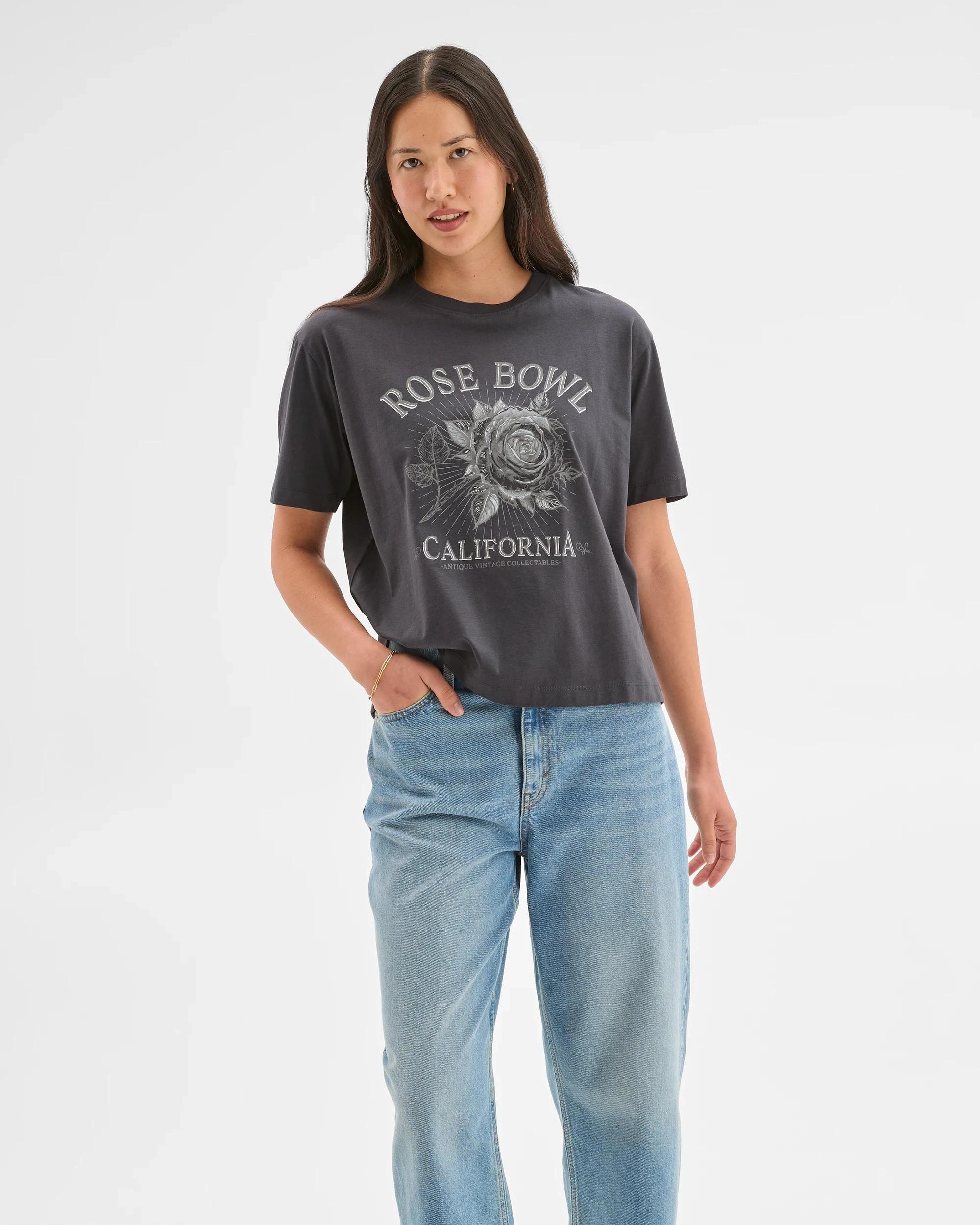 3 Target Australian Cotton Step Hem Boxy Crop T-Shirt ROSE BOWL PHANTOM, 3 of 5