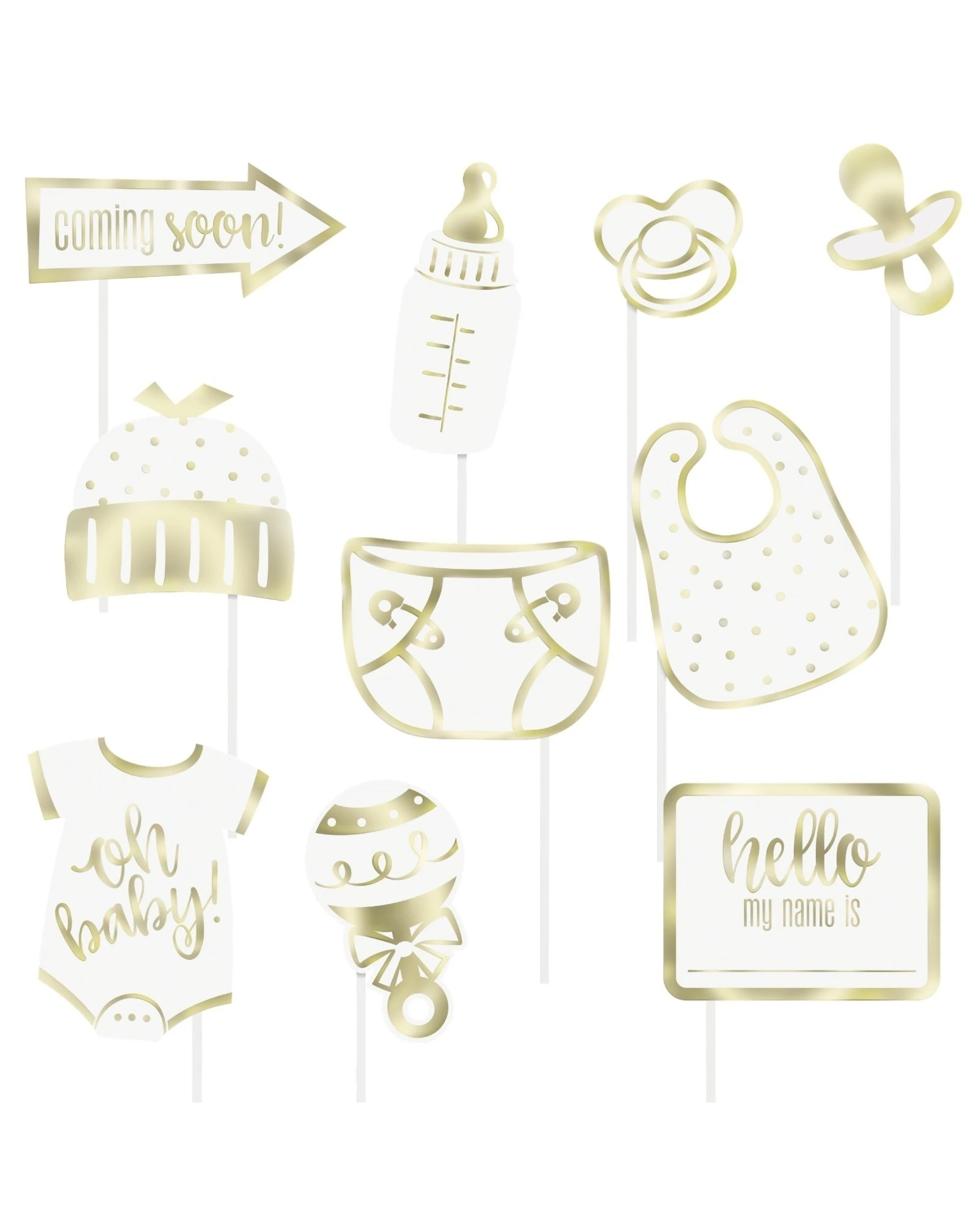 1 Unique Oh Baby Photo Props Pack of 10 - Multi, 1 of 1