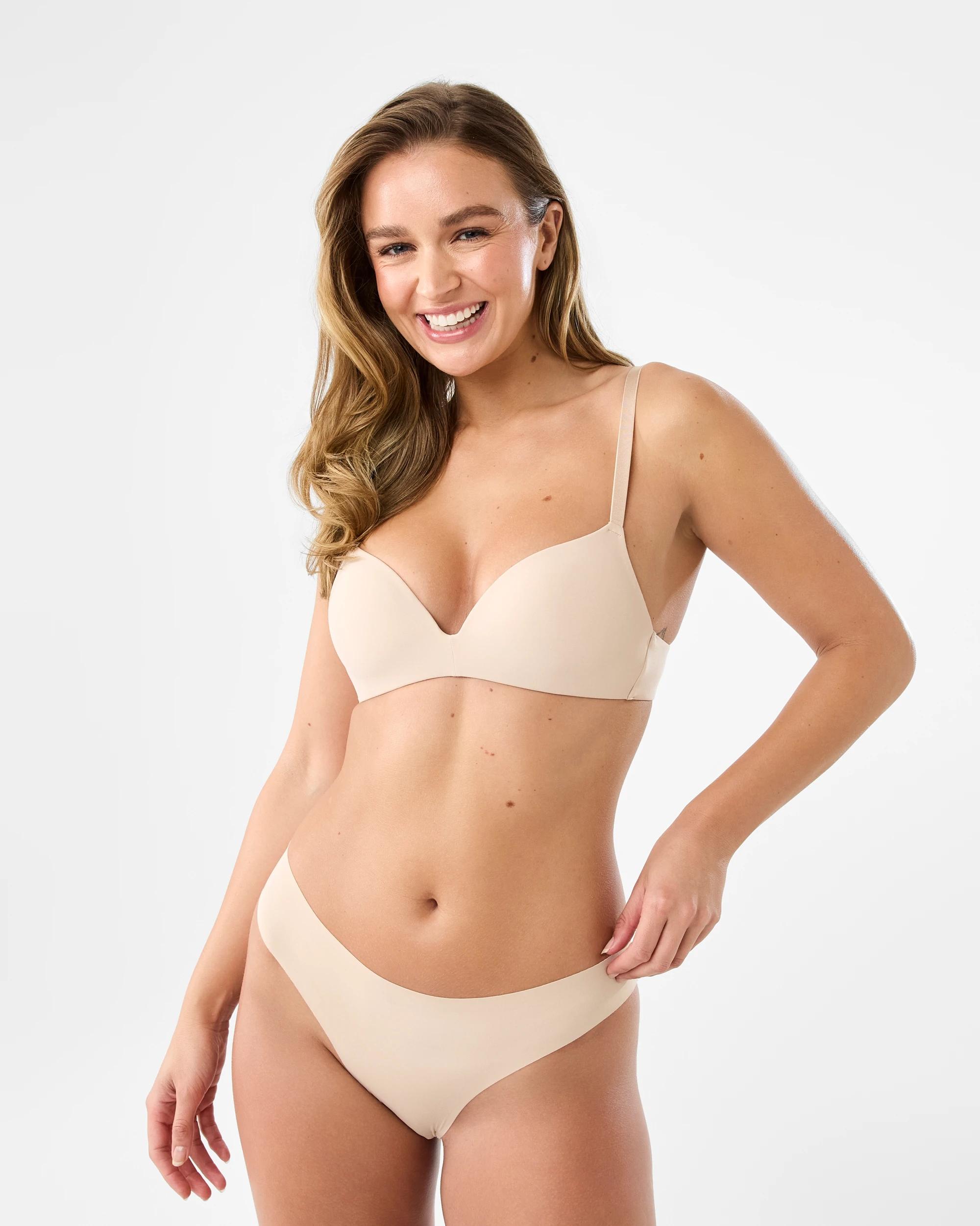 1 3 Pack Invisible Bikini Briefs Fawn Beige, 1 of 7