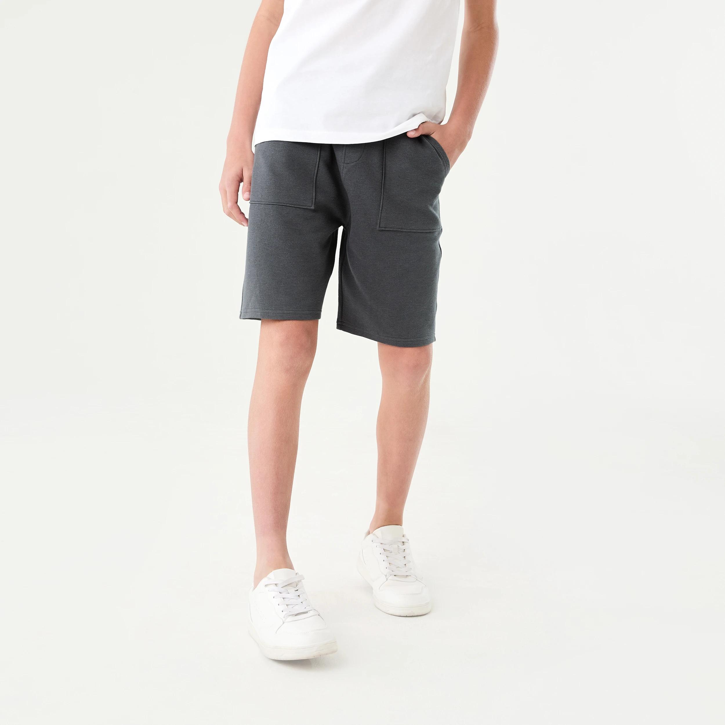 1 Textured Knit Shorts Dark Magnet, 1 of 6