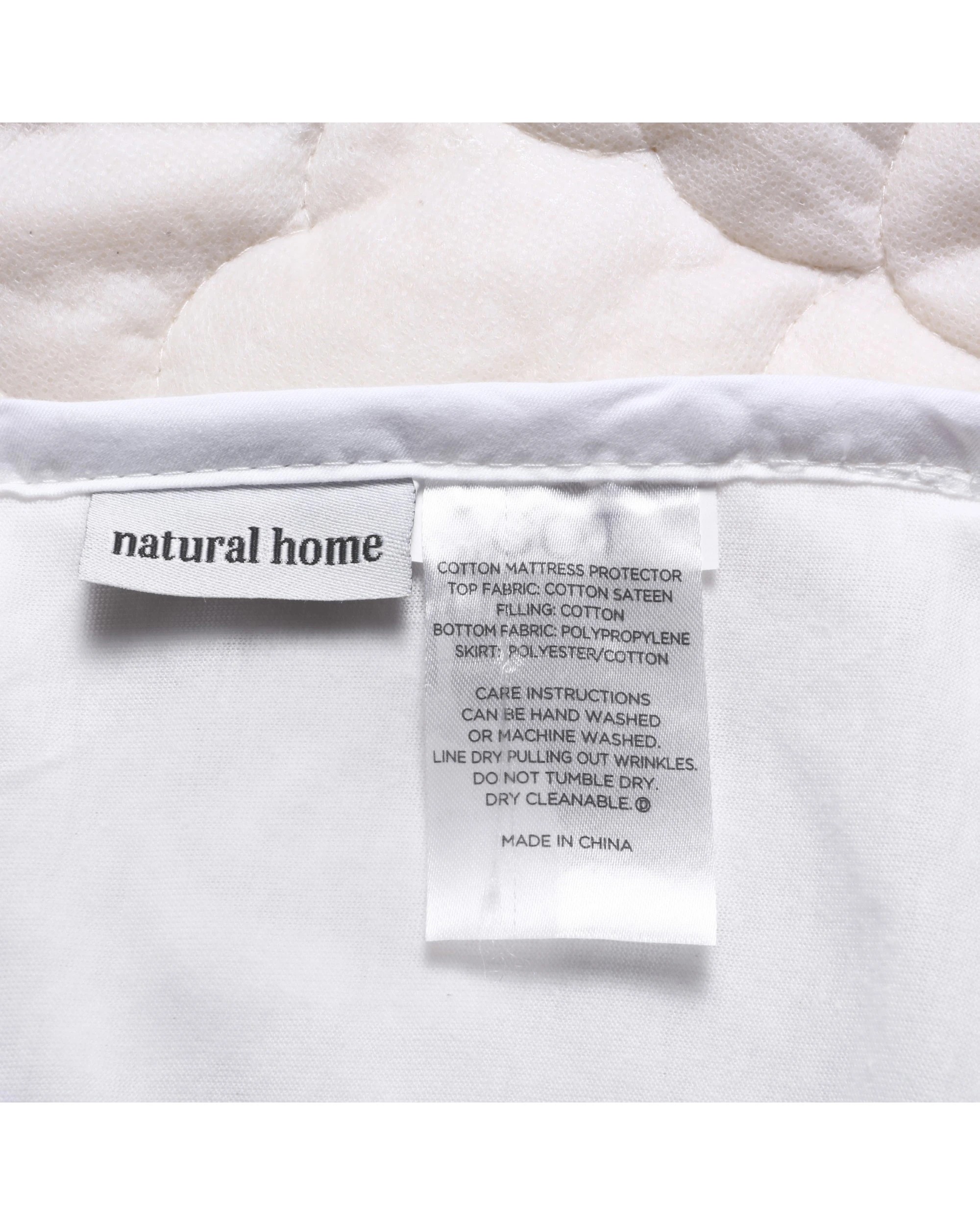 5 Natural Home Organic Cotton Quilted Mattress Protector - Baby COT Size - White, 5 of 6