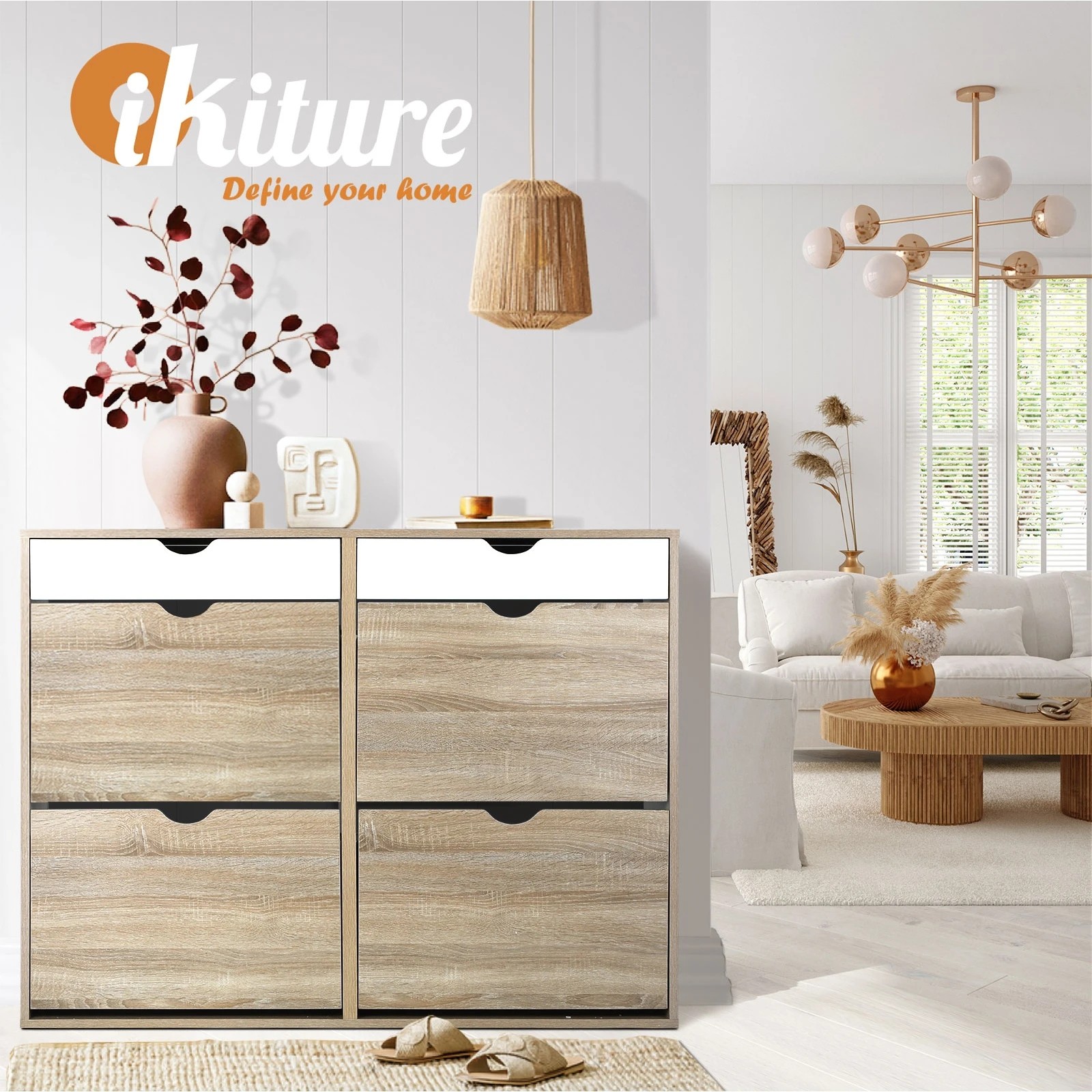 4 Oikiture Shoe Rack Shoe Storage Cabinet Cupboard Organiser Shelf Wooden 36 Pairs
 - Multi, 4 of 8