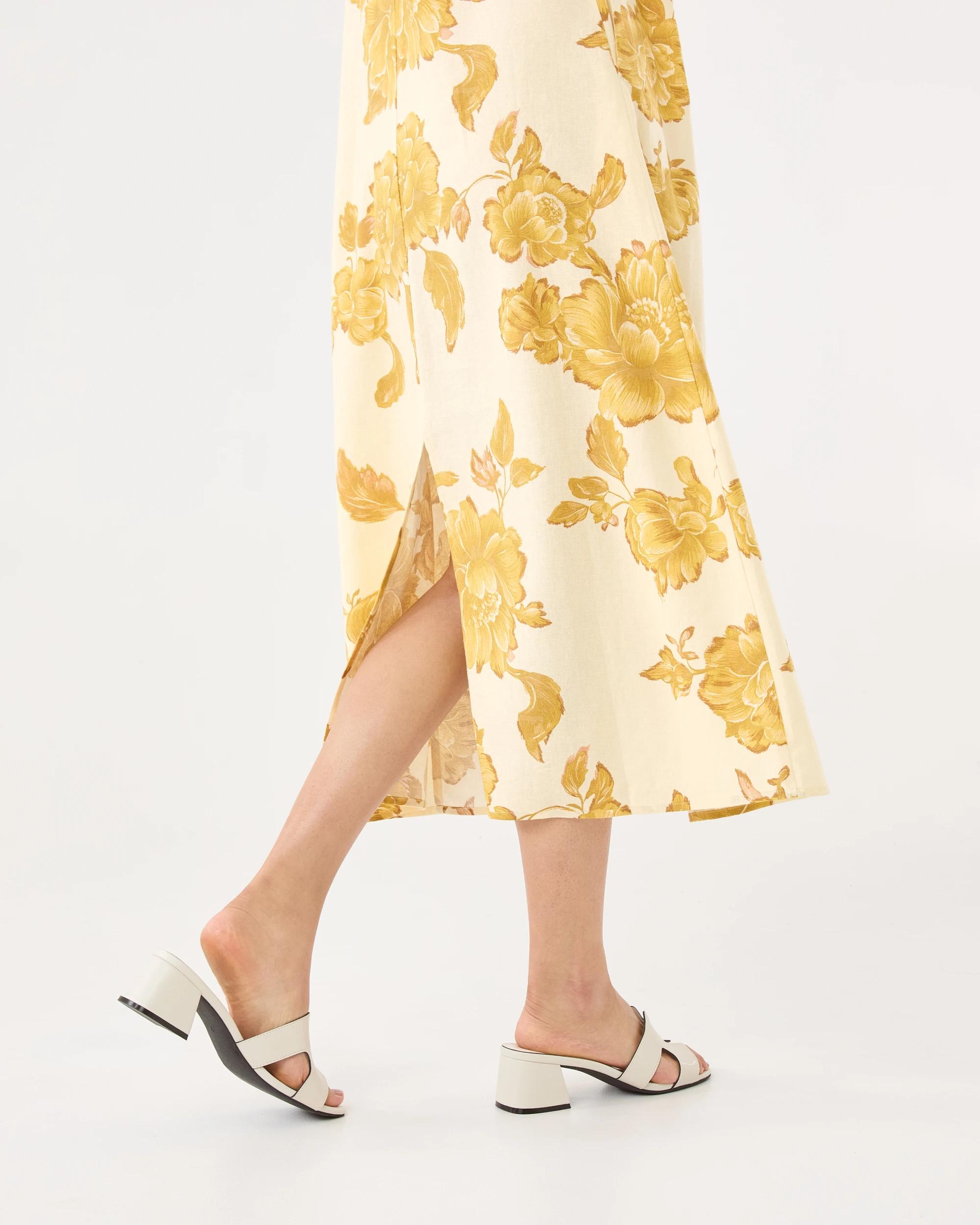 6 Sleeveless V-Neck Linen Blend Midi Dress Boho Flral, 6 of 6