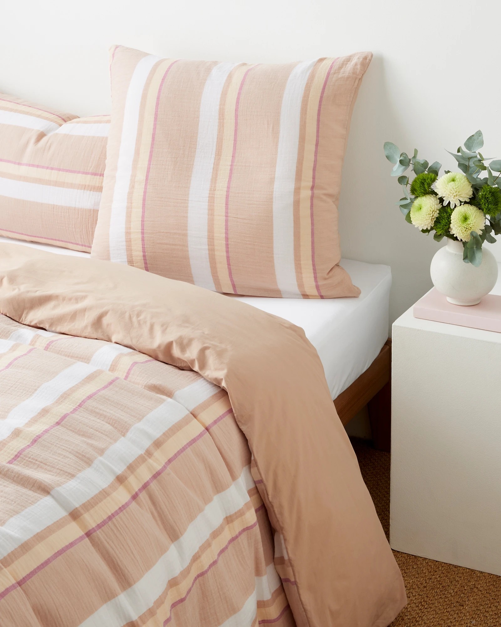 1 Target Sloane Stripe Muslin European Pillowcase
 - Queen Bed
 - Brown, 1 of 3