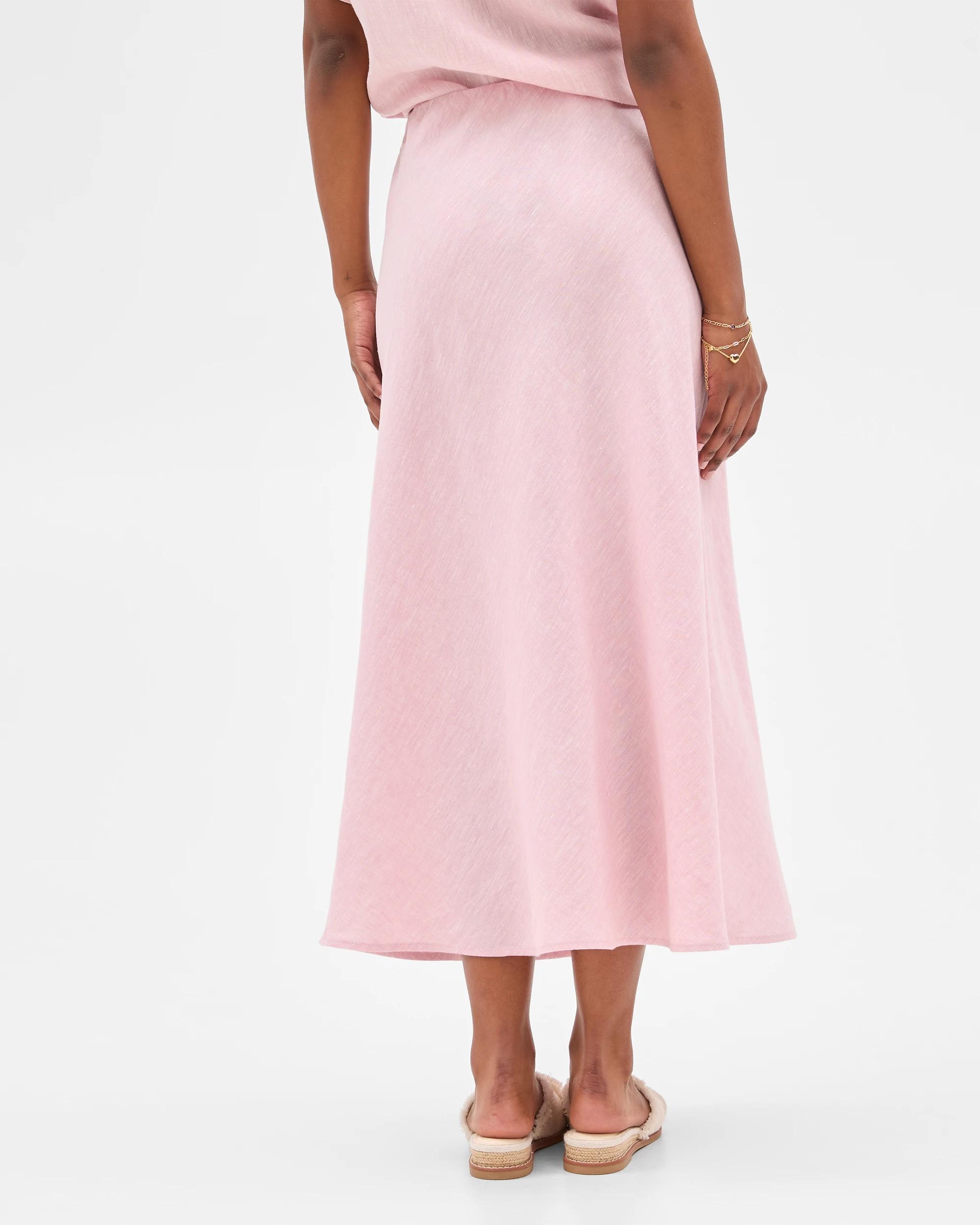 3 Target Petites European Linen Bias Maxi Skirt PRETTY PINK, 3 of 6