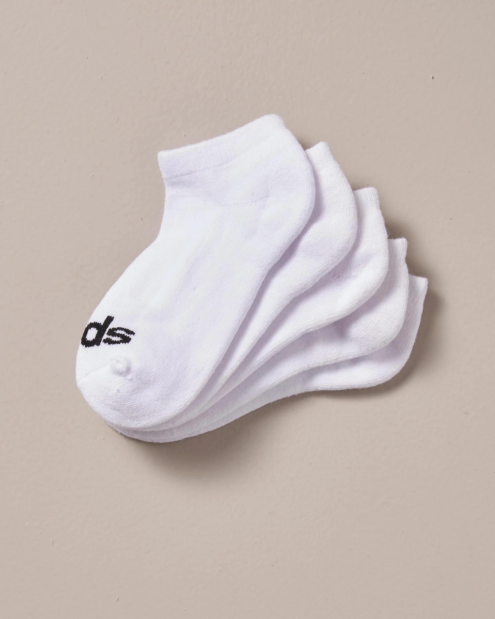 1 Bonds Kids Cushioned Low Cut 5 Pack Socks WHITE, 1 of 2