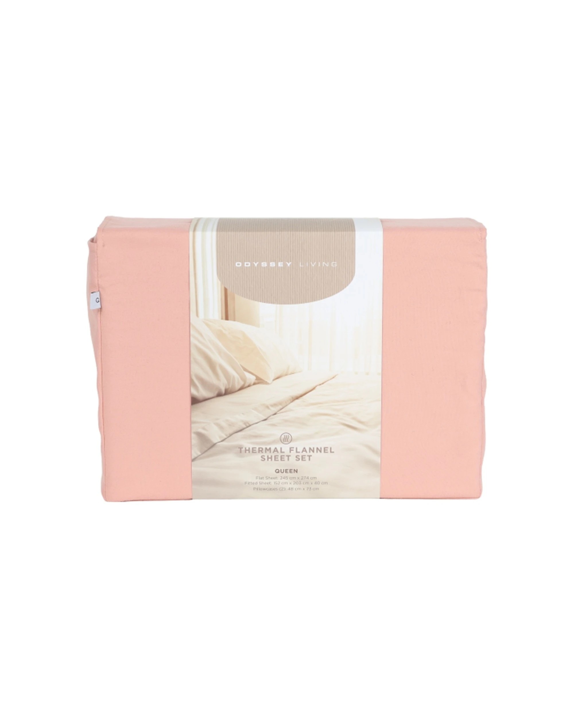 4 Odyssey Living Thermal Flannel Bed Sheet Set With Pillowcase Clay - Queen Bed - Brown, 4 of 4