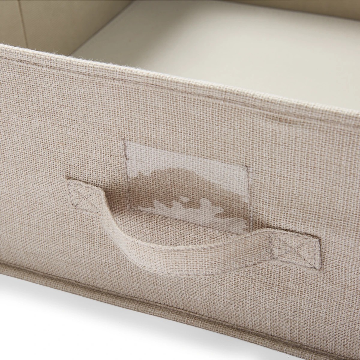 6 Linen Look Underbed Storage Box - Beige, 6 of 8