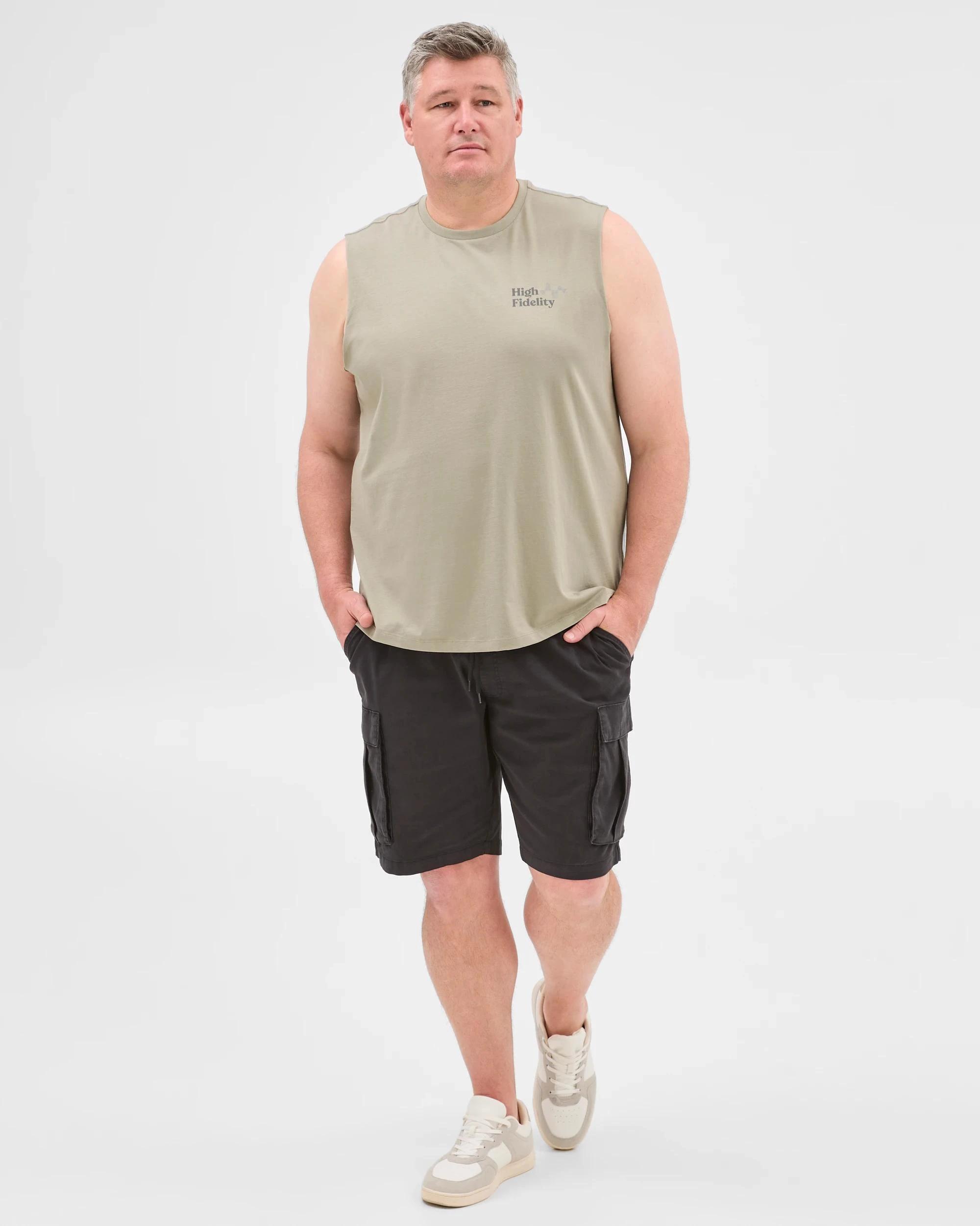 1 Target Man Plus Plus Size Australian Cotton Blend Tank Top PUTTY SOUND, 1 of 6