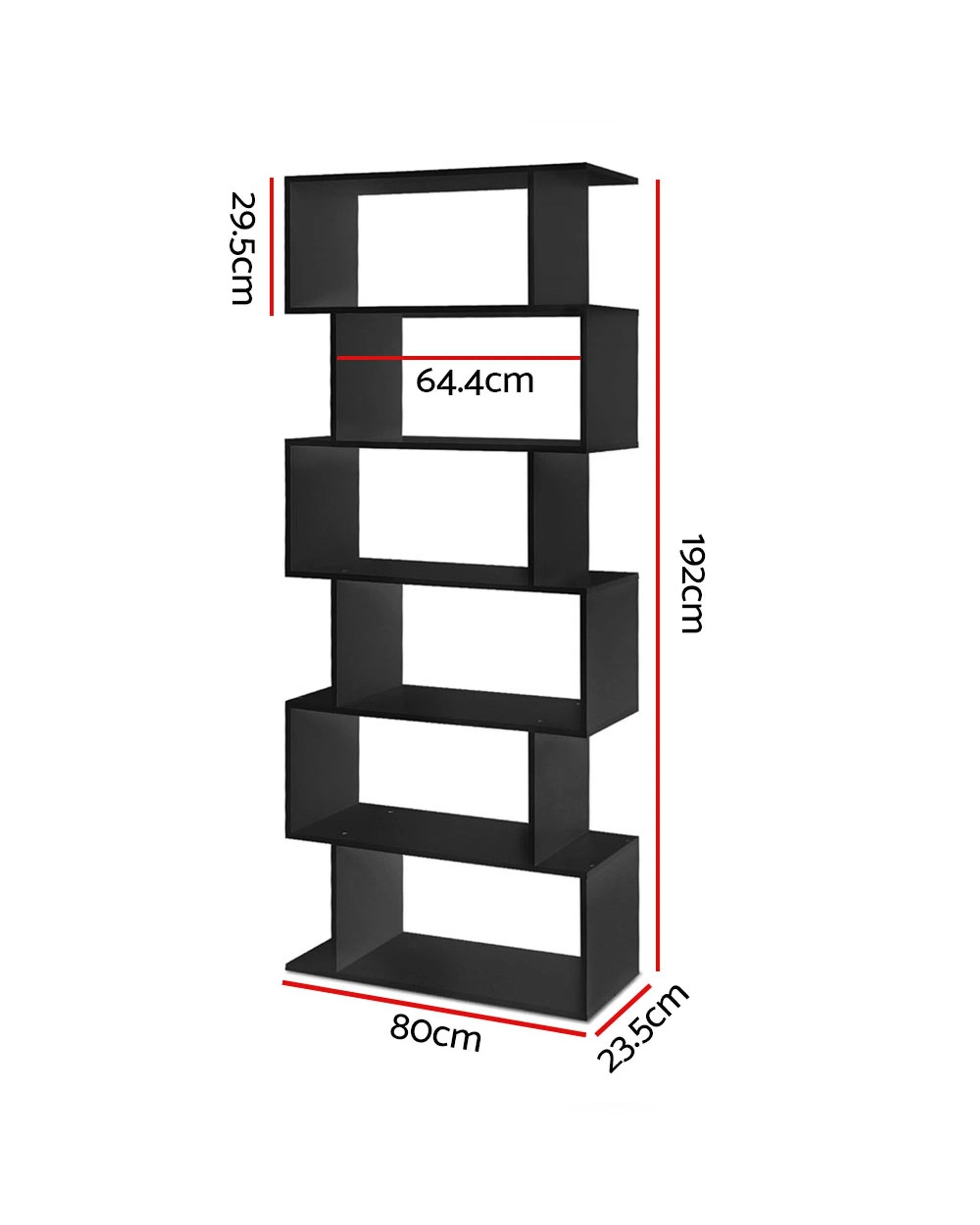 2 Artiss Bookshelf 6 Tiers - Black, 2 of 10