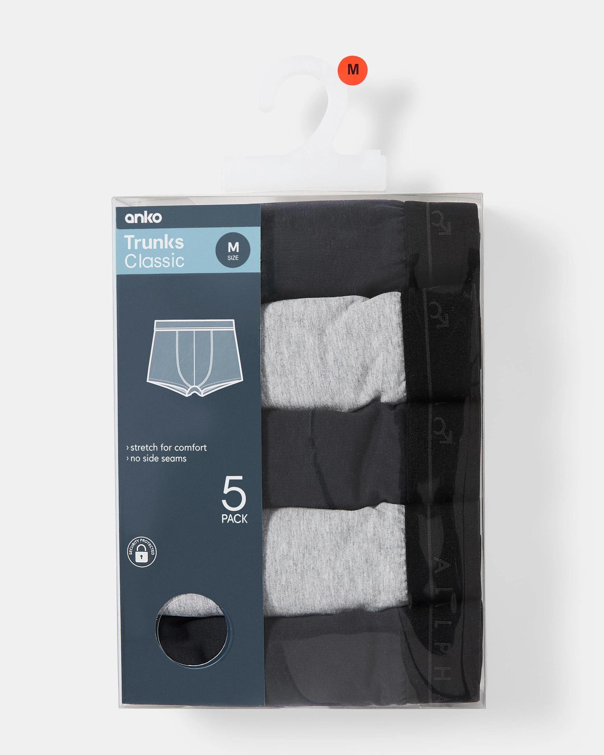 10 5 Pack Plain Trunks Navy Grey, 10 of 10