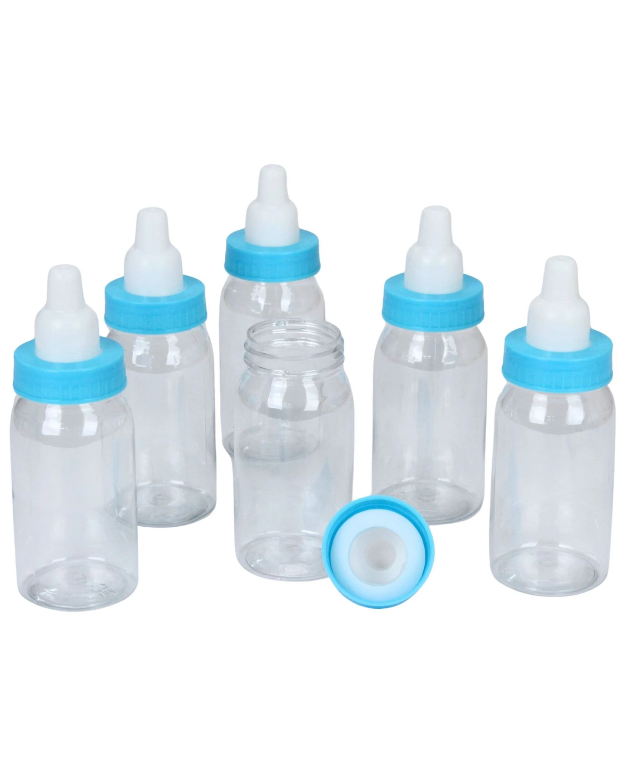 1 Partyrama Fillable Baby Bottles Pack of 6 - Blue, 1 of 1