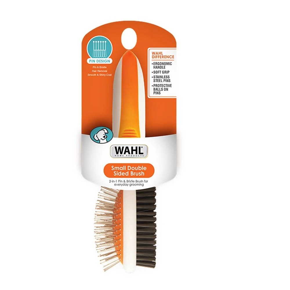 2 Wahl Orange-White Double Sided Pin-Bristle Brush Small, 2 of 2