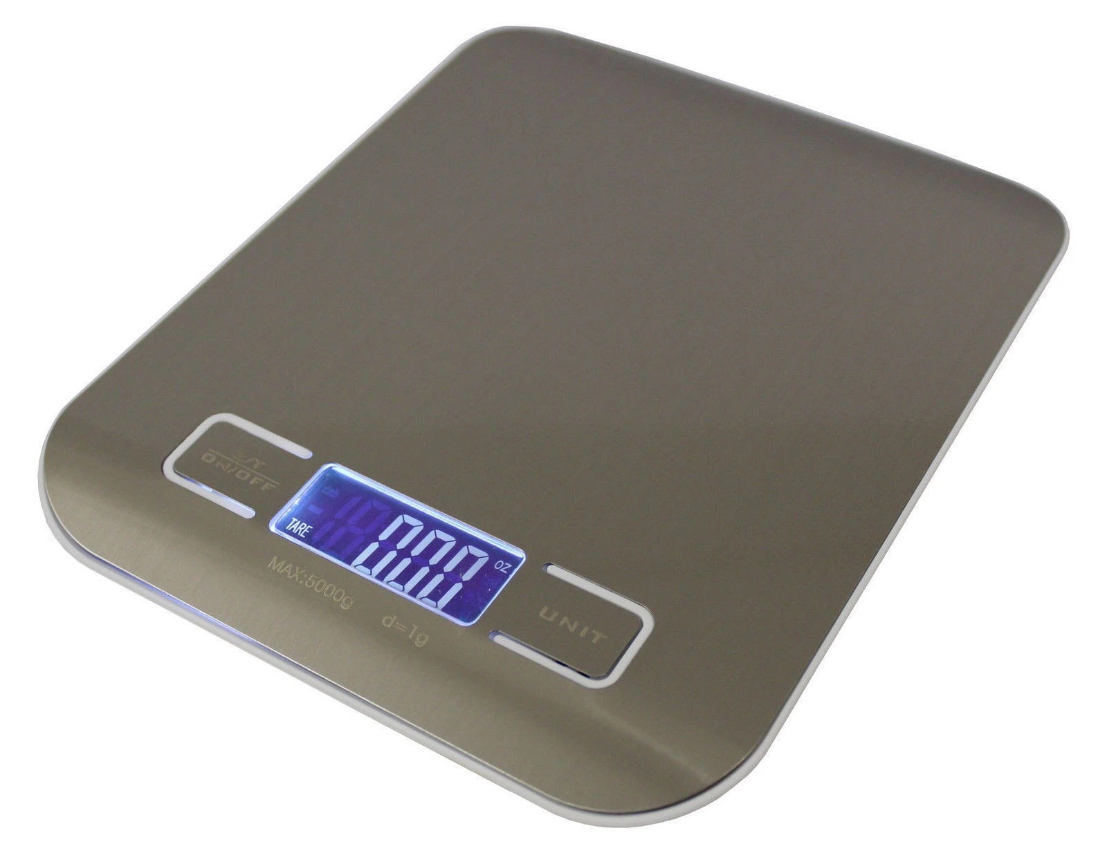 1 TODO Stainless Steel Electronic Kitchen Scale Backlit Lcd 5000G (11Lb) Capacity, 1 of 2