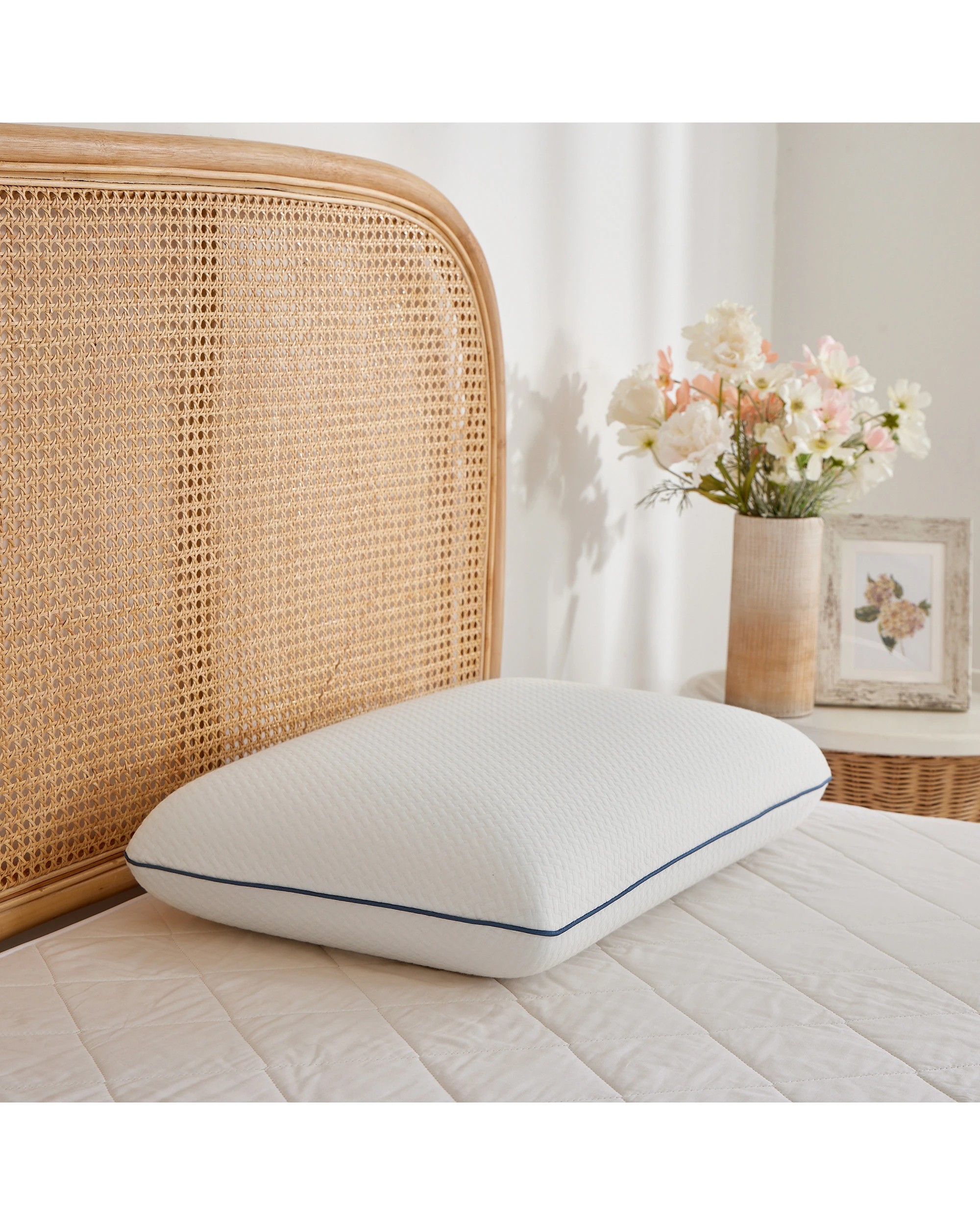 1 Dreamaker Tencel Cover Standard Memory Foam Pillow - White, 1 of 9