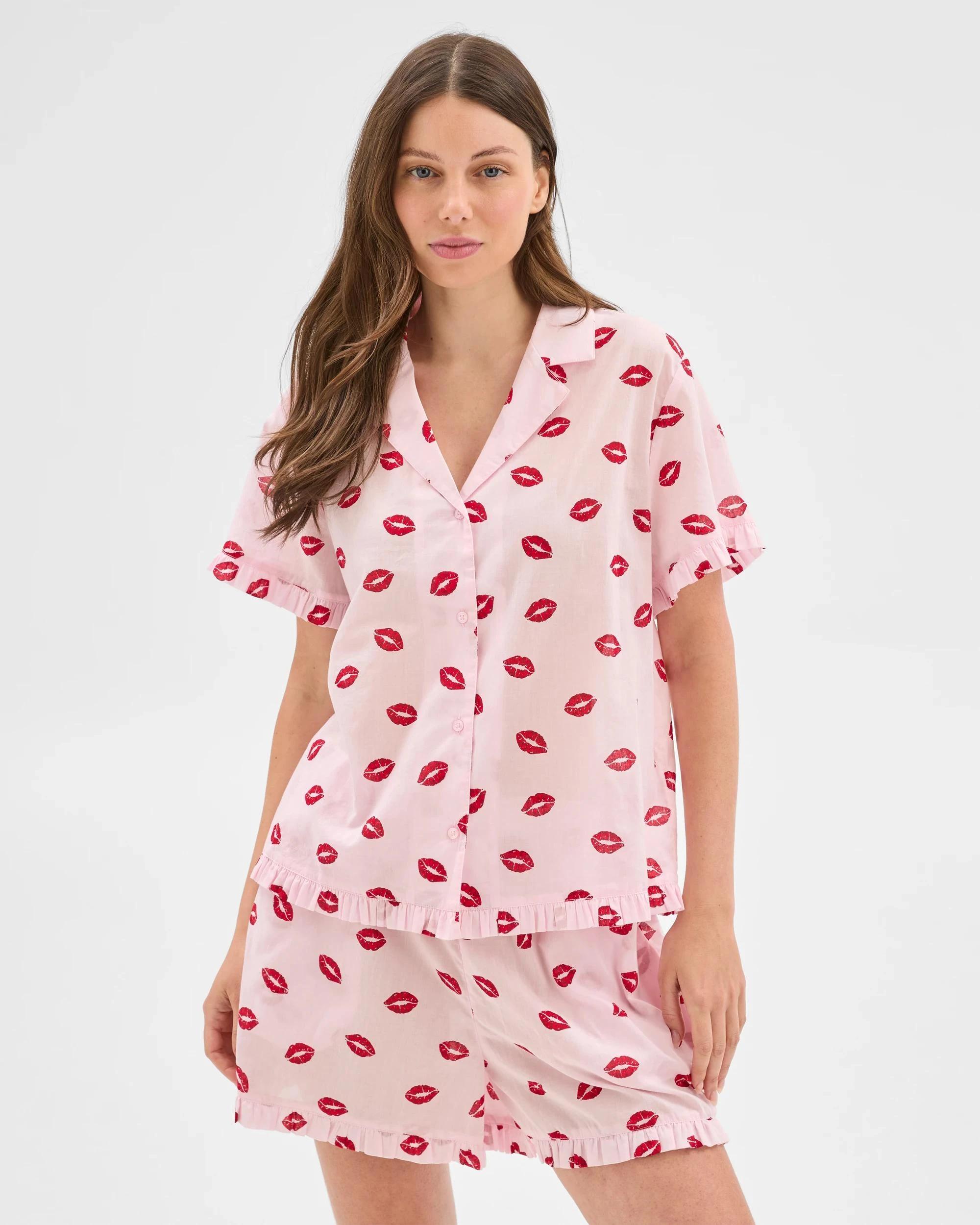 1 Target Woven Frill Pyjama Sleep Set LIPS, 1 of 6