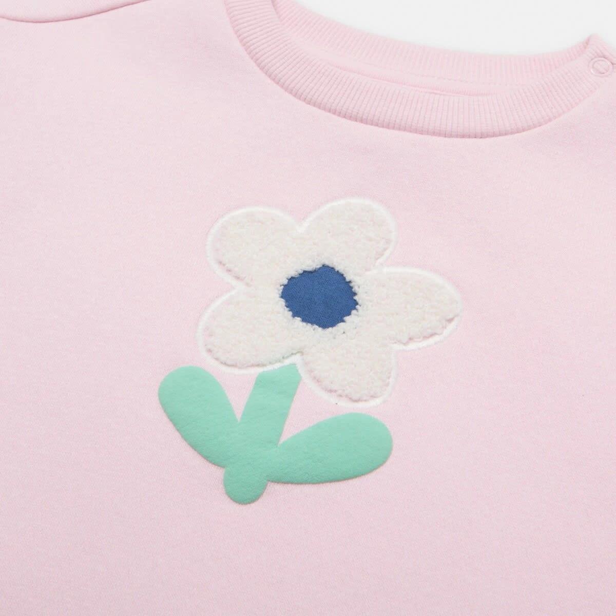 3 Frill Drop Shoulder Sweatshirt Pnk Flower, 3 of 4