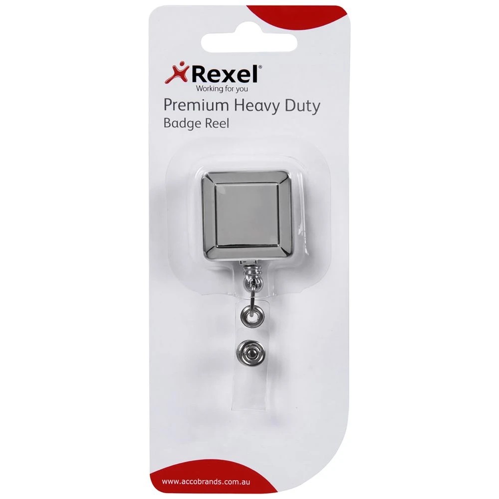 1 Rexel Heavy Duty Badge Reel Chrome, 1 of 2