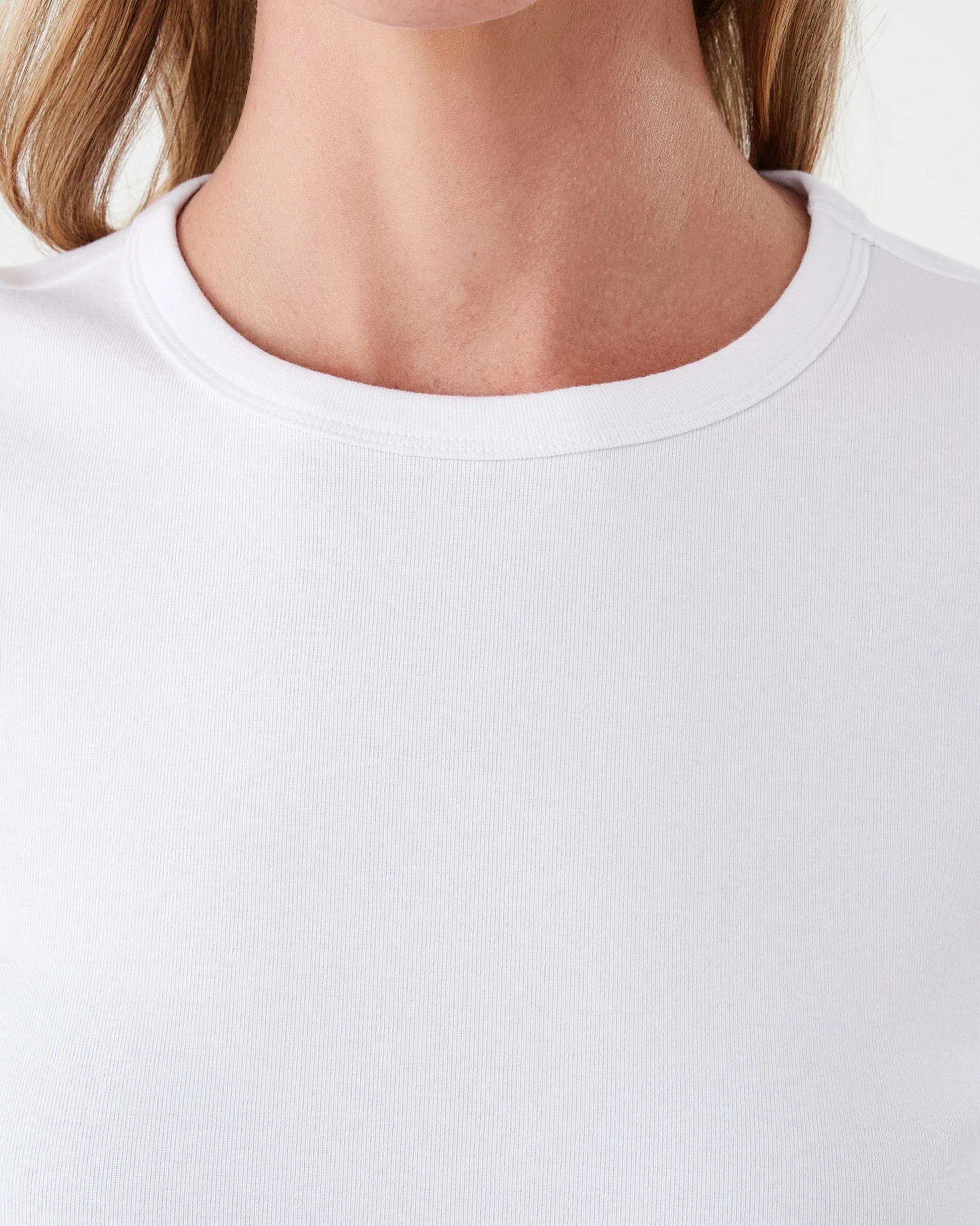 5 Short Sleeve Rib Crew Neck T-shirt White, 5 of 5