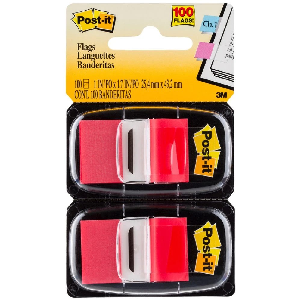 1 Post-it Flags 25x43mm Red 2 Pack, 1 of 7