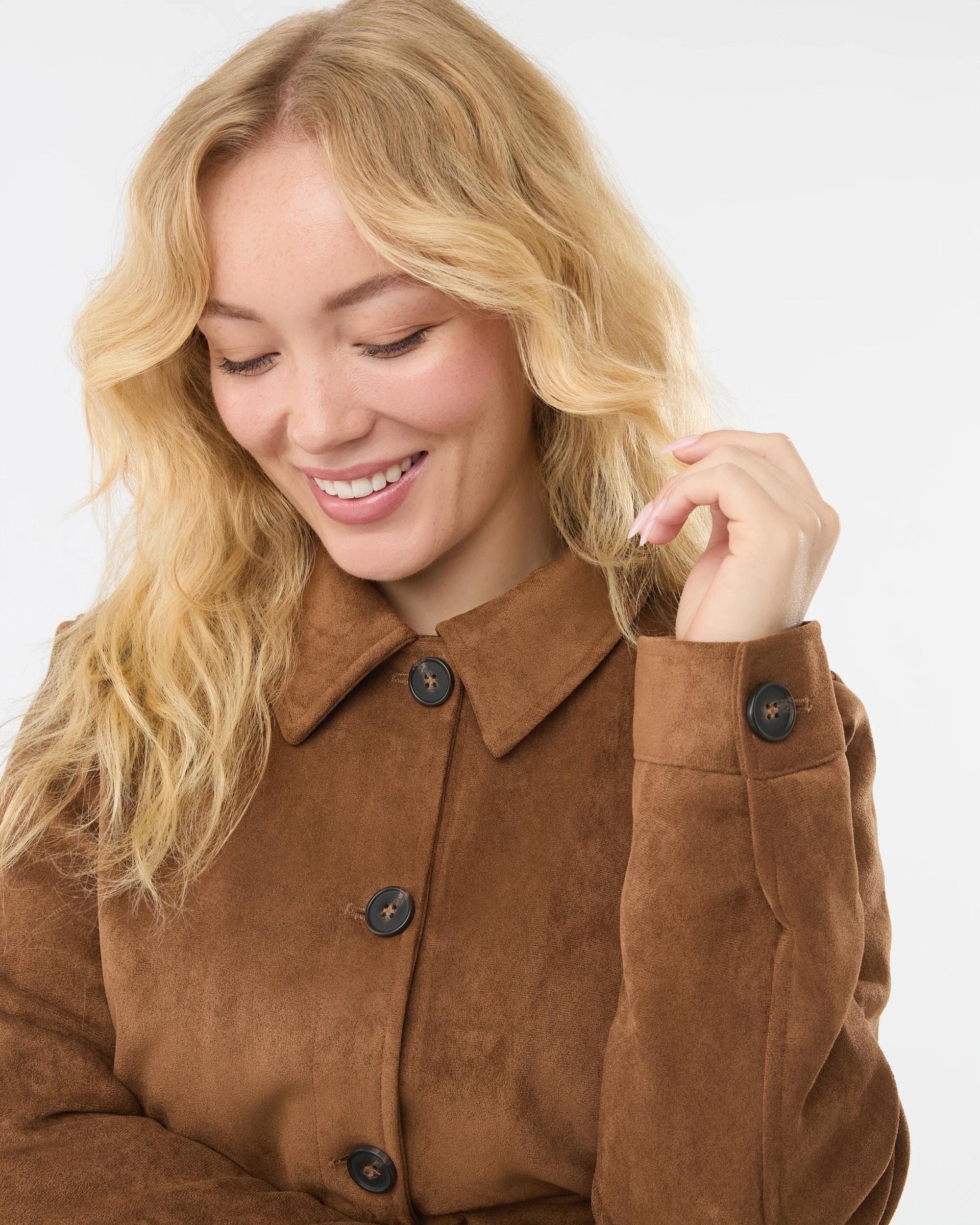 10 Fitted Suedette Jacket Tan, 10 of 10