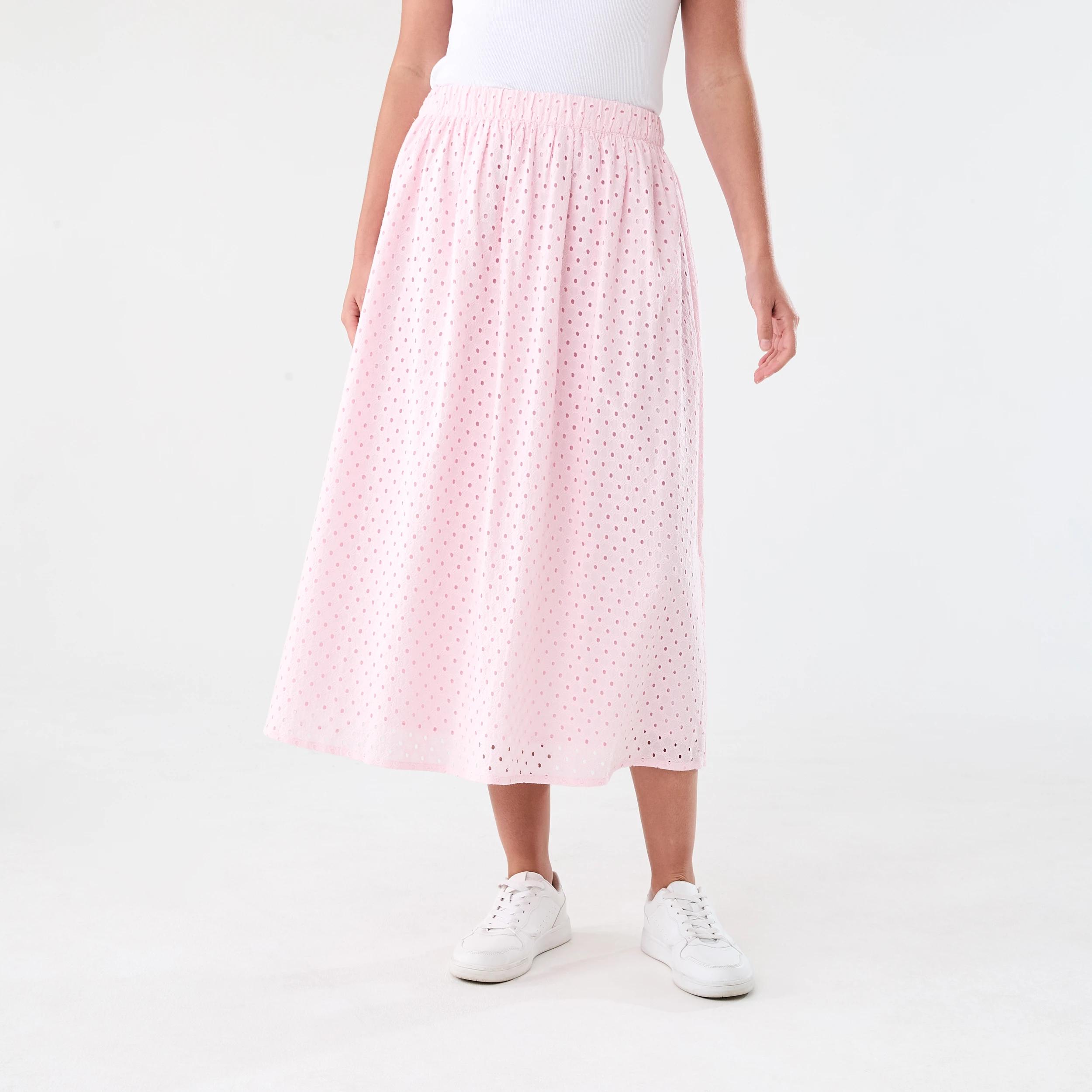 1 Broderie Maxi Skirt Soft Pink, 1 of 4