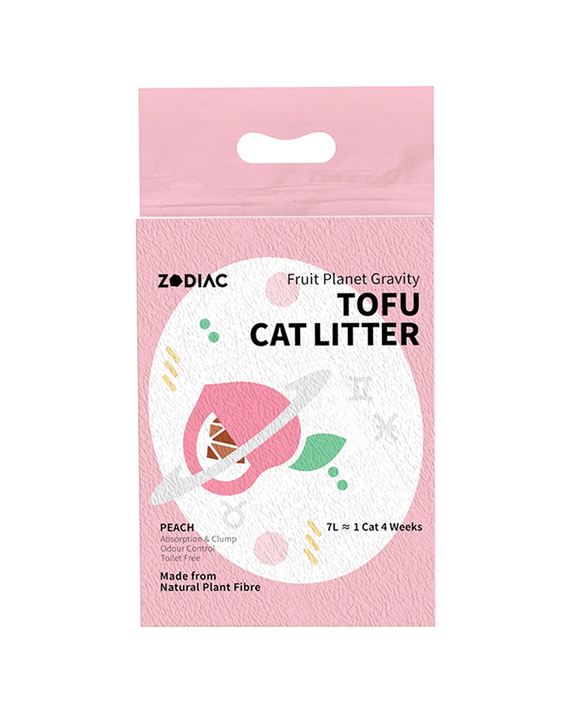 1 Zodiac 2.5kg Fruity Tofu Soy Pulp Clumping Cat Litter Peach Scented For Easy Cleaning And Odour Control - Natural, 1 of 2
