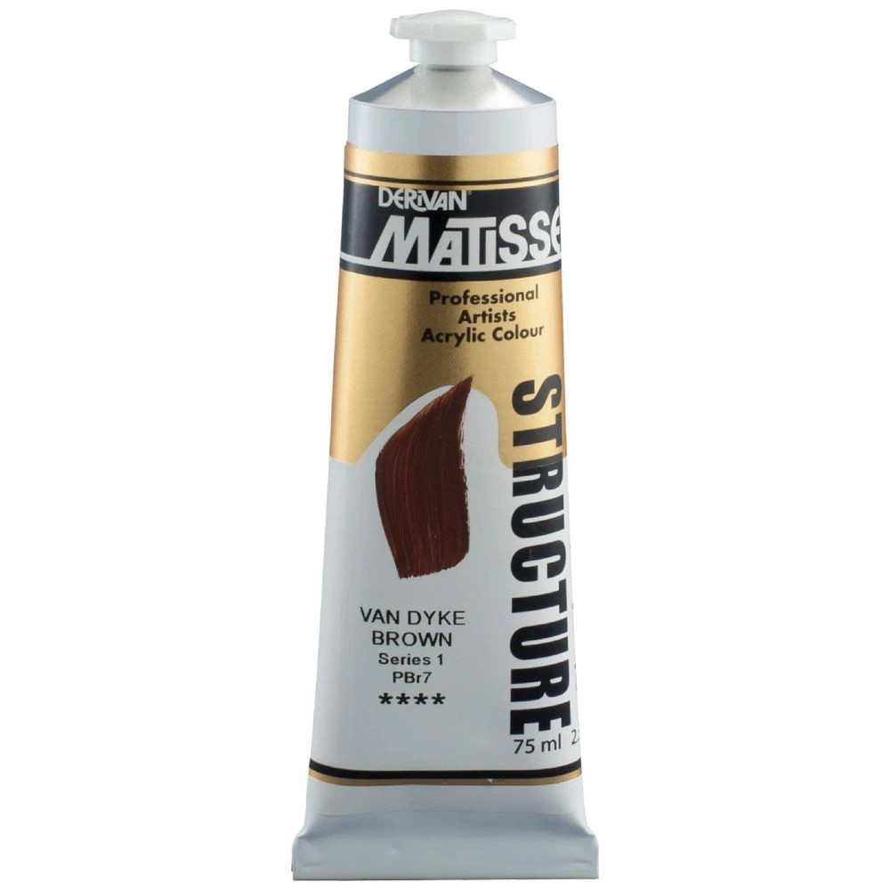 1 Derivan Matisse Structure Paint 75mL Van Dyke Brown S1, 1 of 2