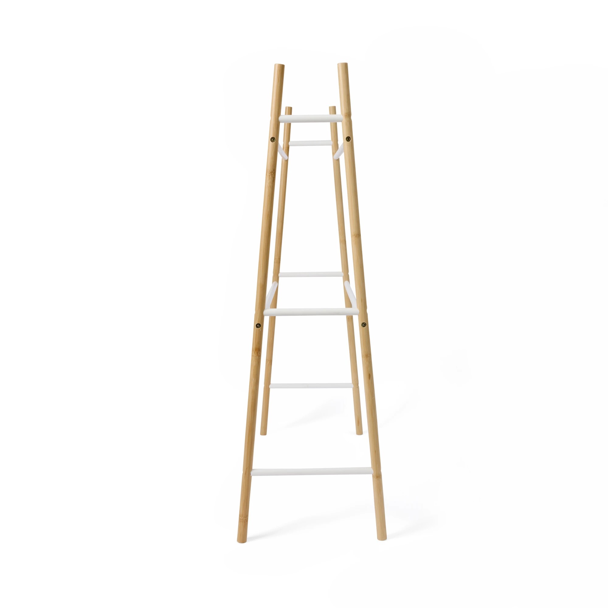 4 Bamboo and White Towel Rack, 4 of 6