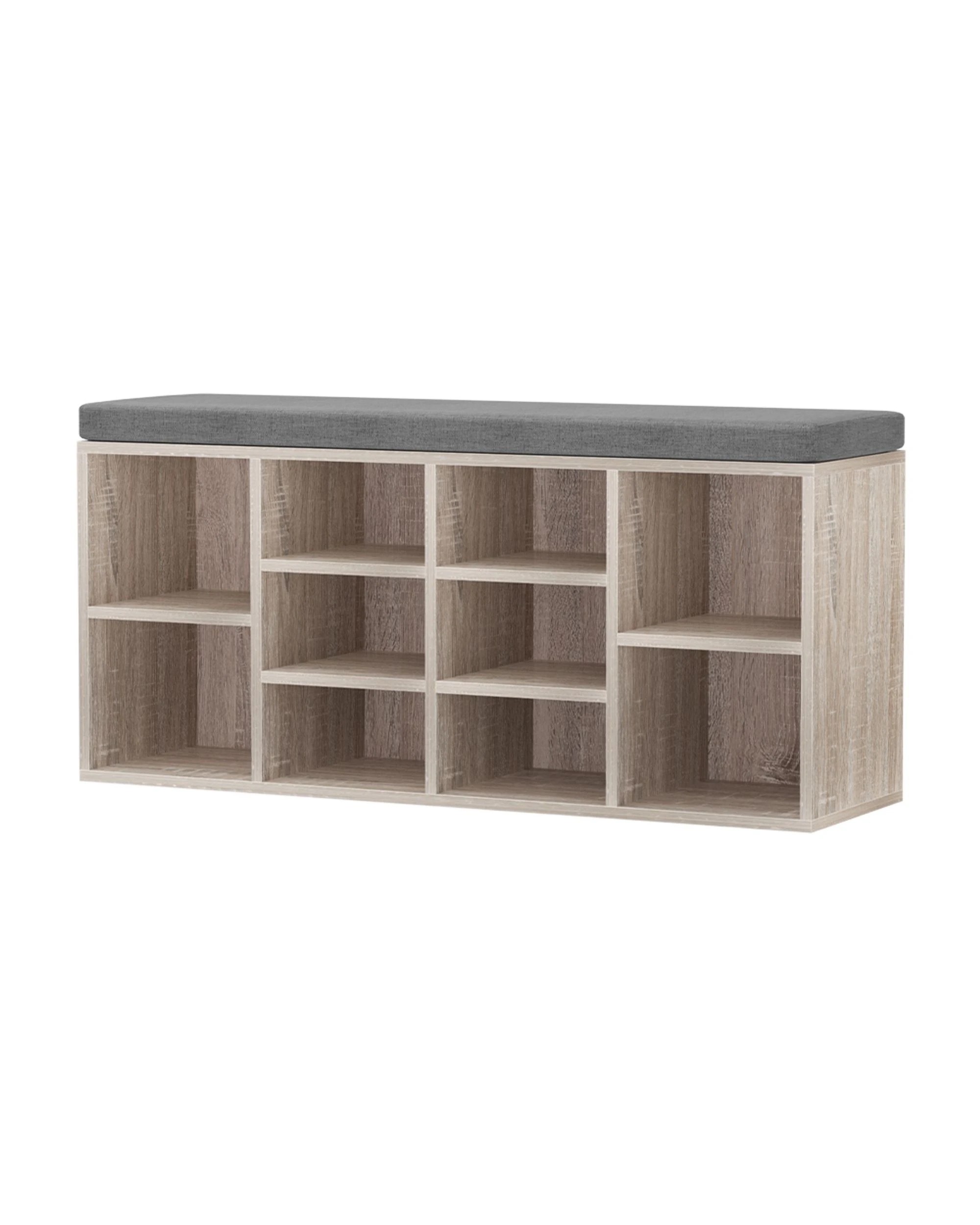 1 Artiss Shoe Rack Cabinet Shoe Bench Fabric Seat
 - Brown, 1 of 3