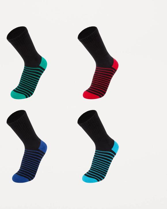 4 Pack Active Kids Stretchy Crew Socks