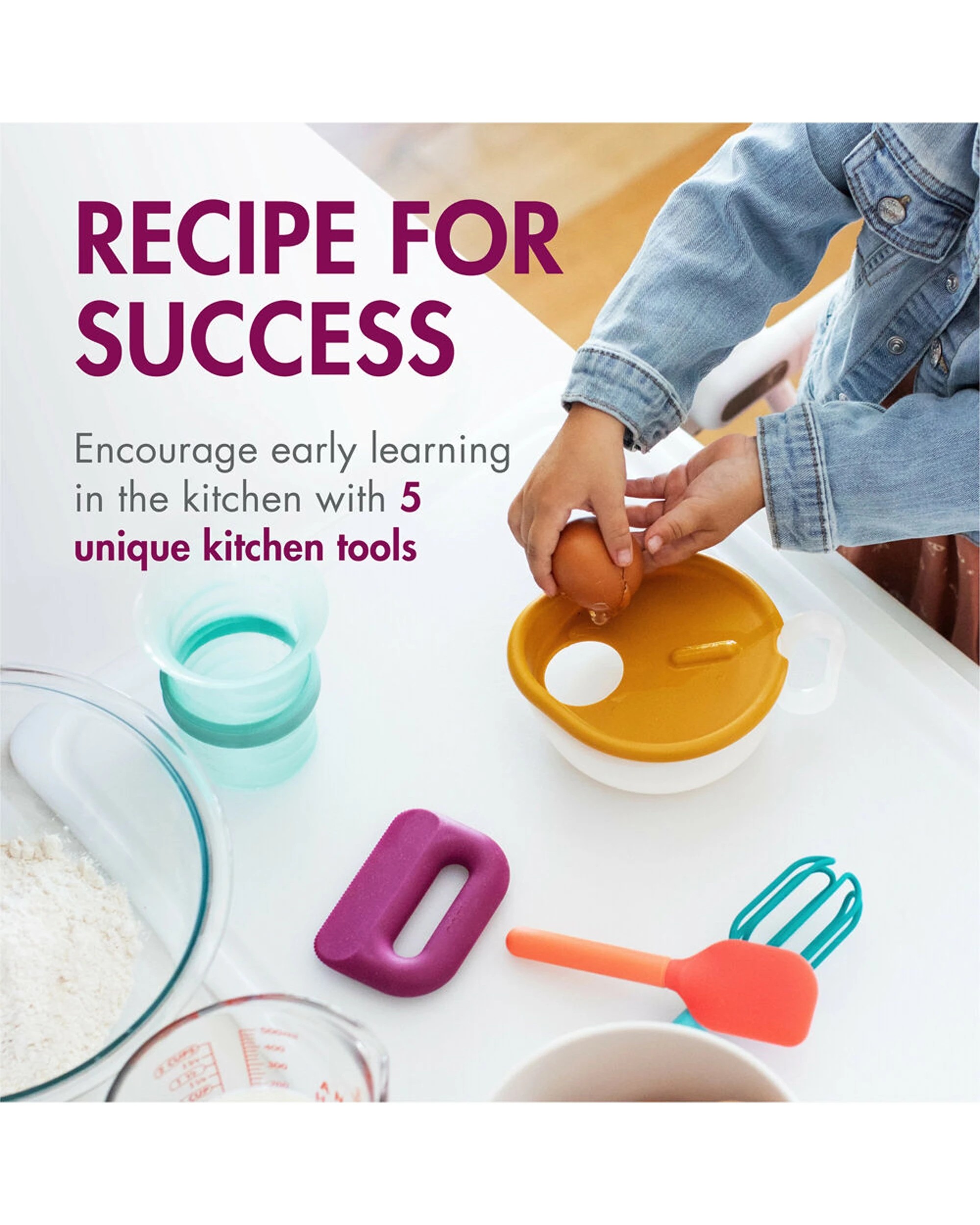 5 Boon 5pc Intro Toddler Food Prep Kid Safe Cooking Utensil Set - Multi, 5 of 8