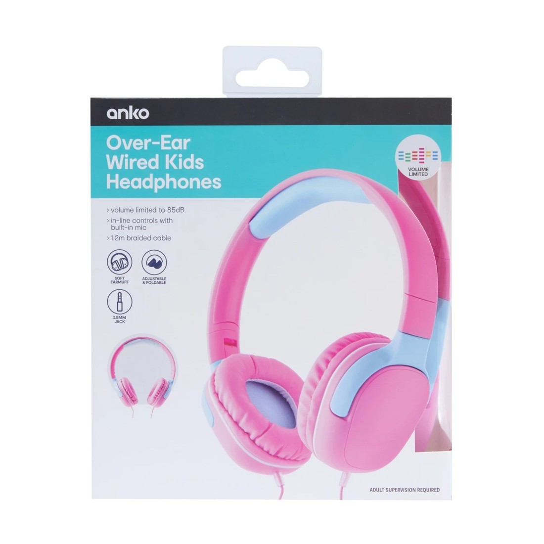 9 Over-Ear Wired Kids Headphones - Pink, 9 of 9