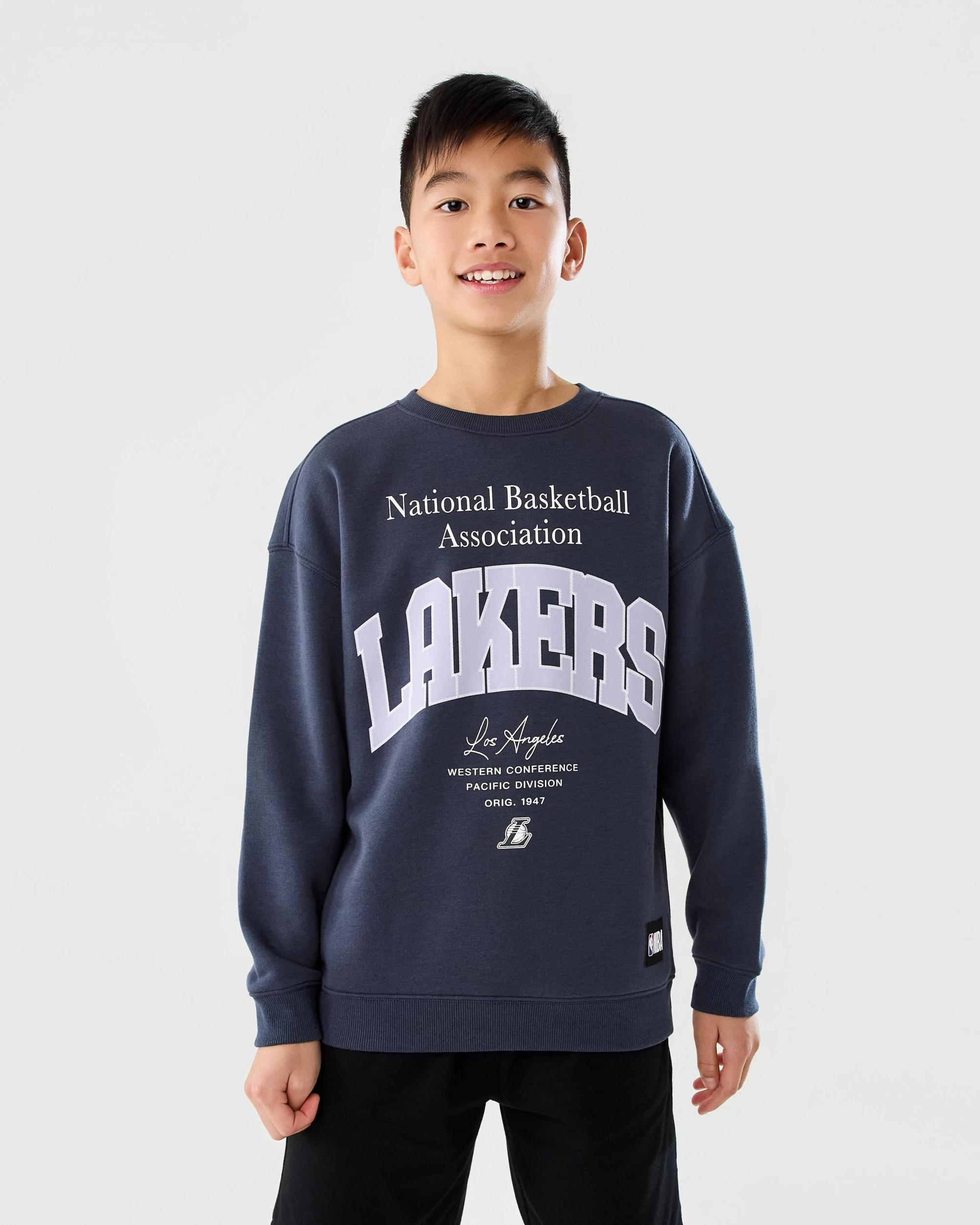 1 Official NBA Kids Fleece Crew Neck Sweatshirt Lkrs 7ed5, 1 of 8