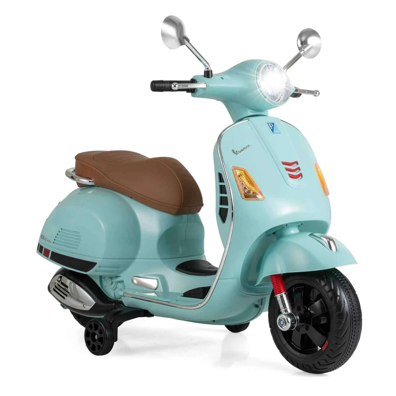 1 Costway 12V Electric Motorcycle VESPA Licensed Motorbike Ride on Car - Green, 1 of 1