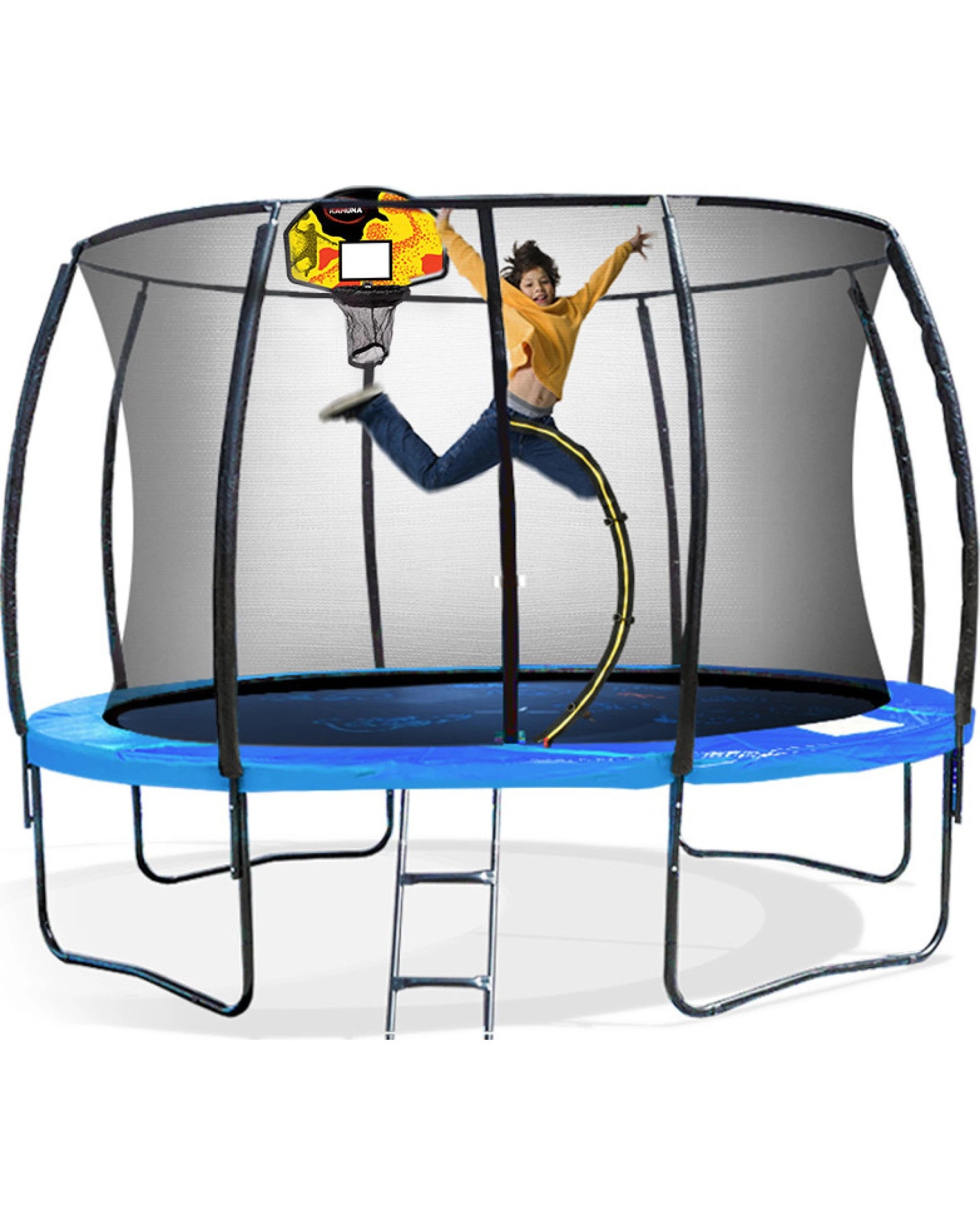 1 Kahuna Pro 8 ft Trampoline with Mat, Reversible Pad, Basketball Set, 1 of 10