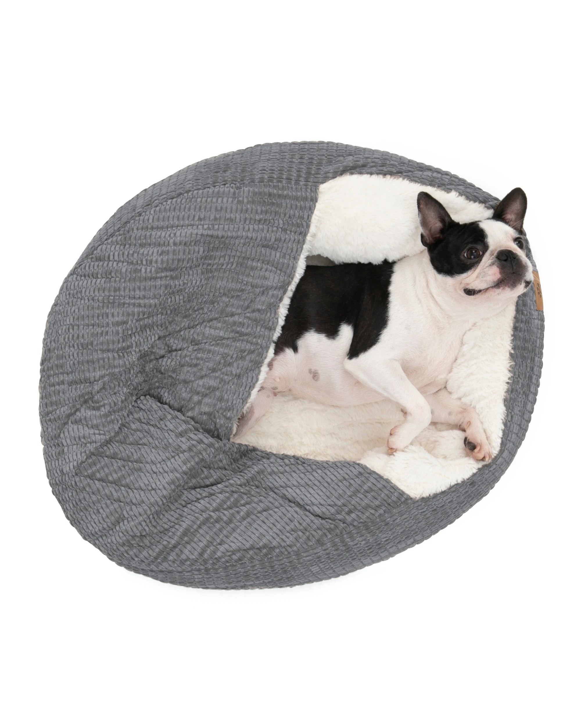 3 Charlie's Snookie Hooded Calming Dog Bed Large - Silver, 3 of 9