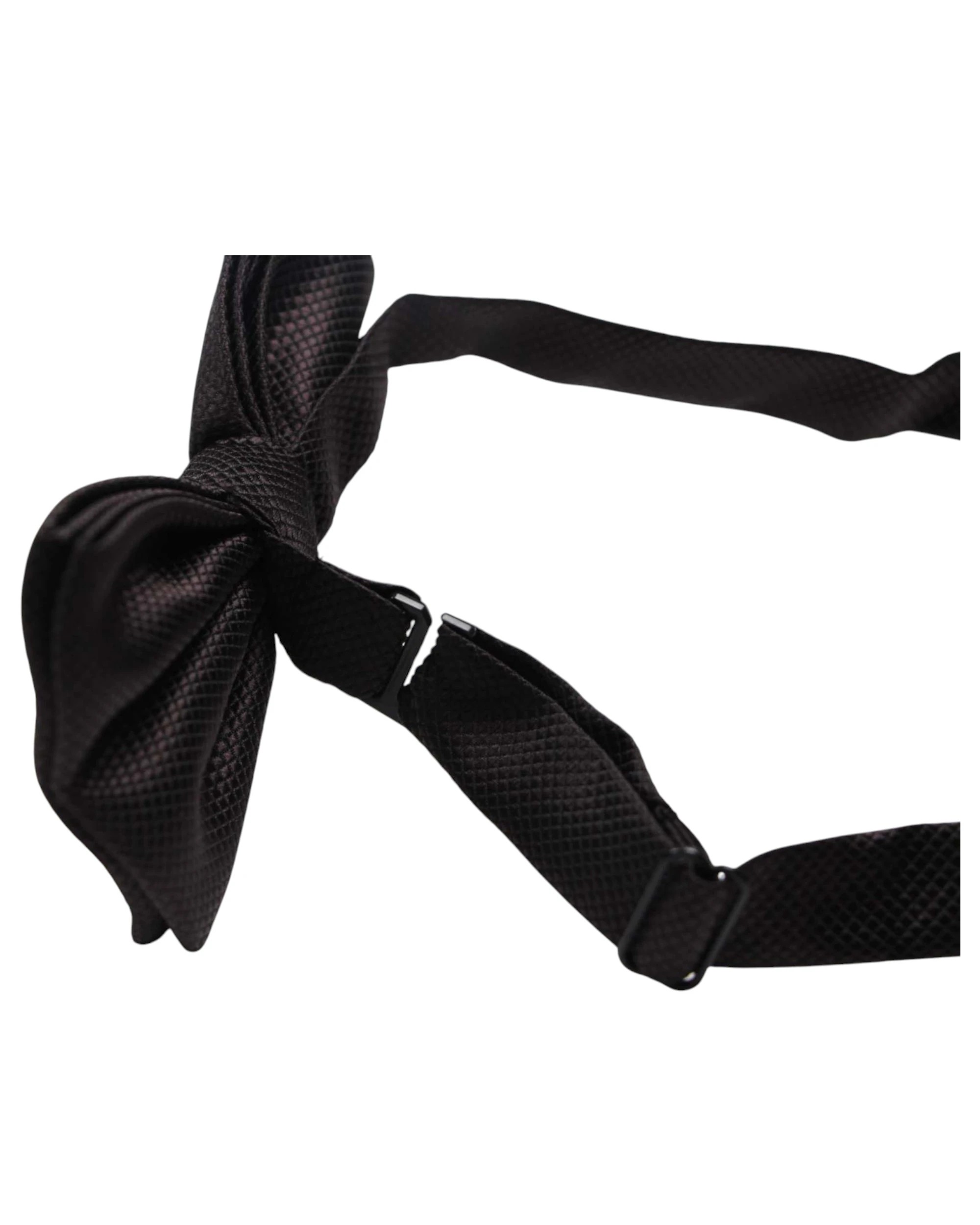 3 Zasel Mens Dark Brown Plain Coloured Checkered Bow Tie - Brown, 3 of 5