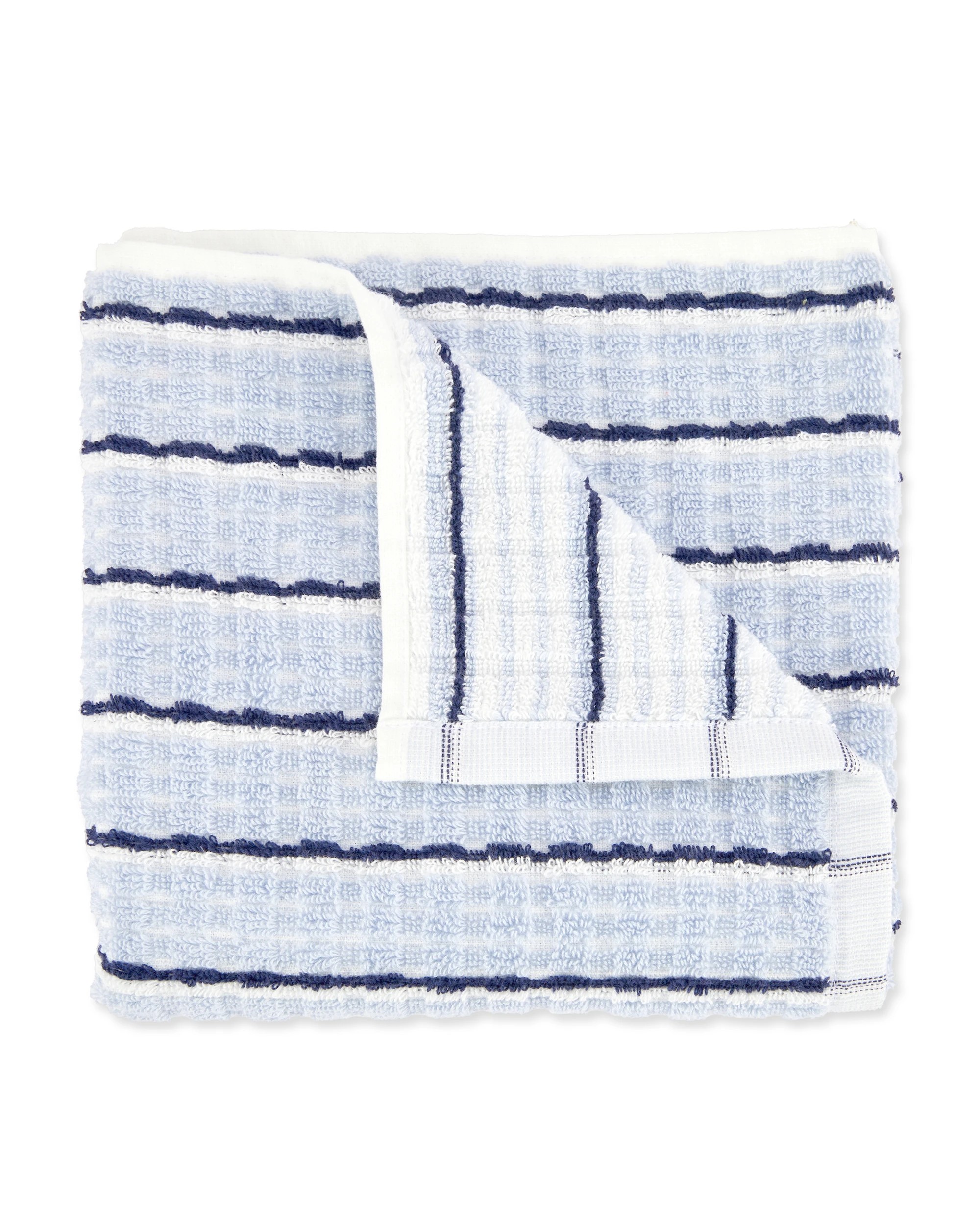 1 Pinstripe Cotton Hand Towel - Blue, 1 of 5