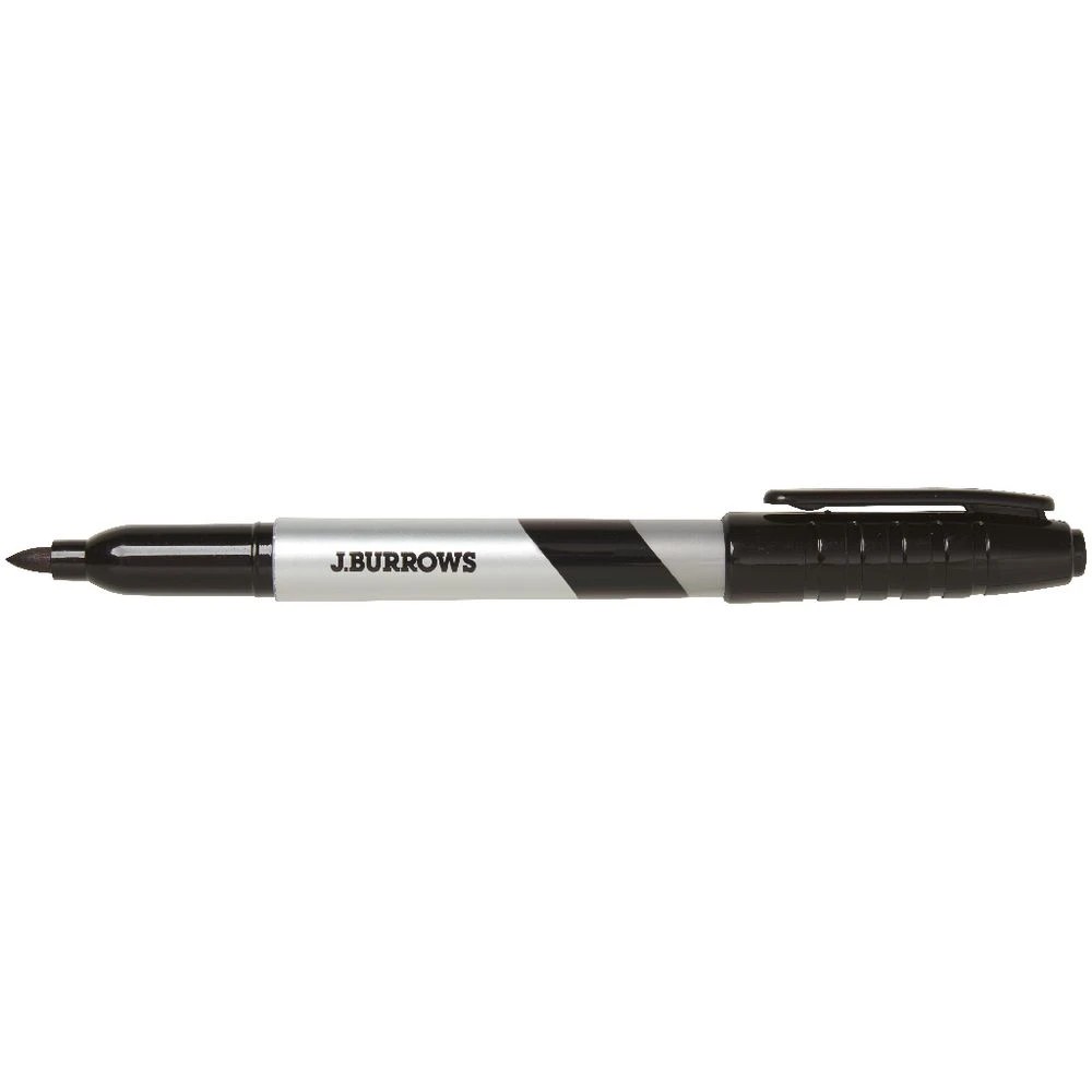 2 J.Burrows Permanent Markers 1mm Black 24 Pack, 2 of 3