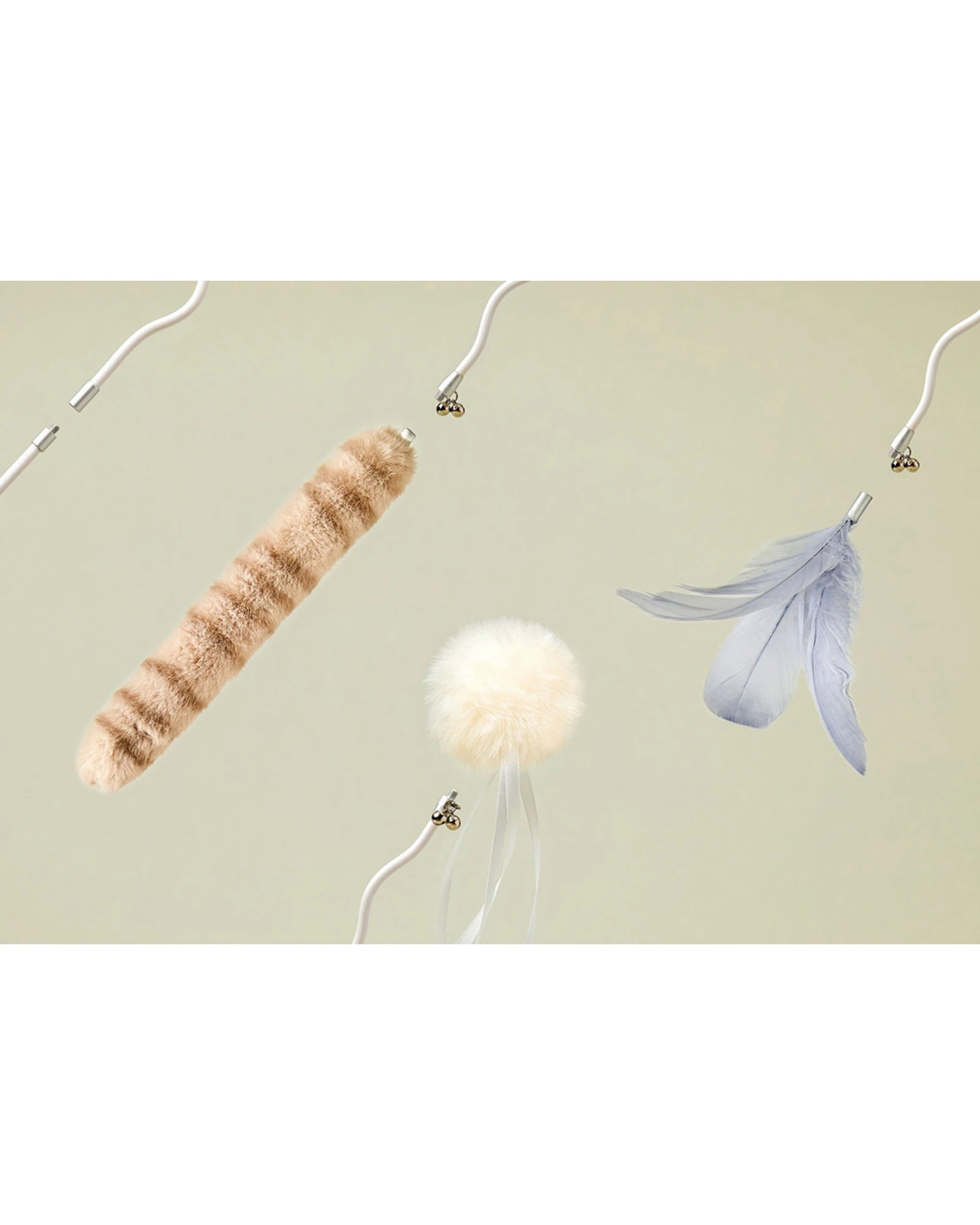 2 Petkit 3pc Bingo Cat Wand Replacement Accessories Set Tail Feather Fur Ball - Multi, 2 of 3